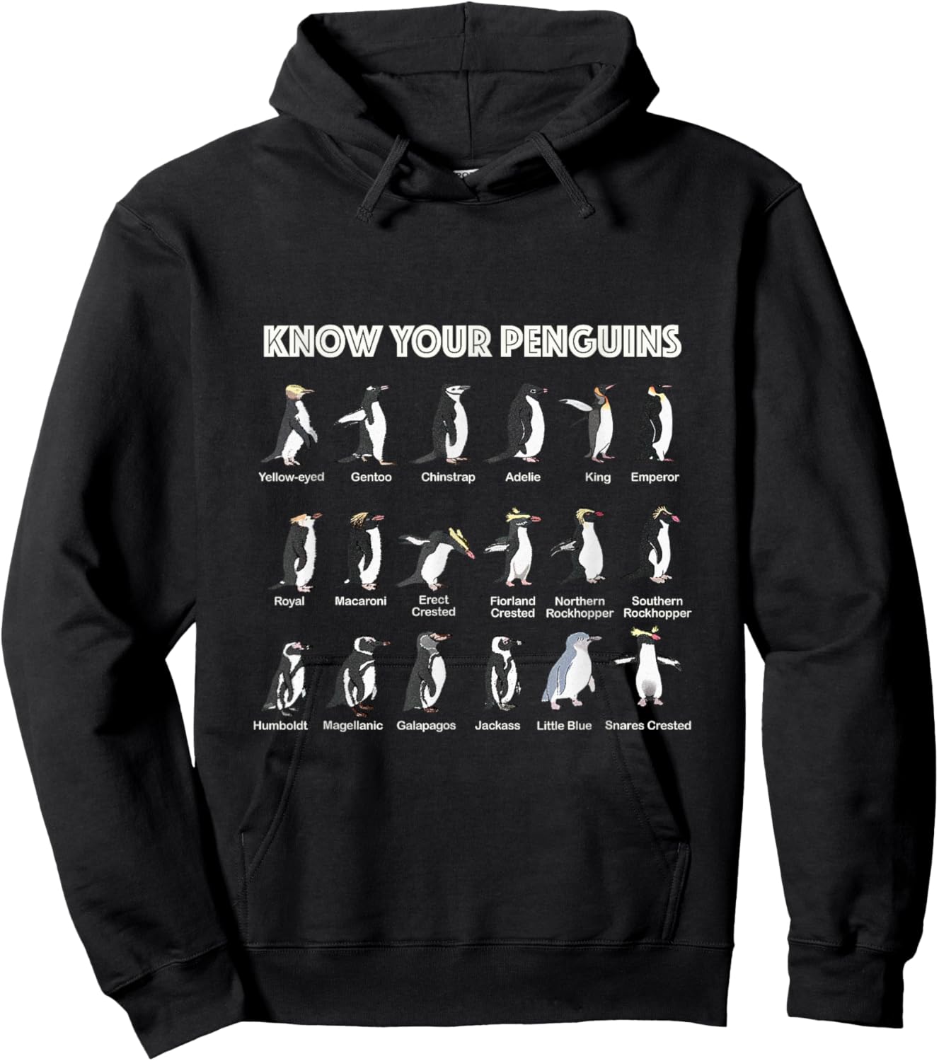 Know Your Penguins Penguin Antarctic Birds Animals Marine Hoodie - Hoodie | Black
