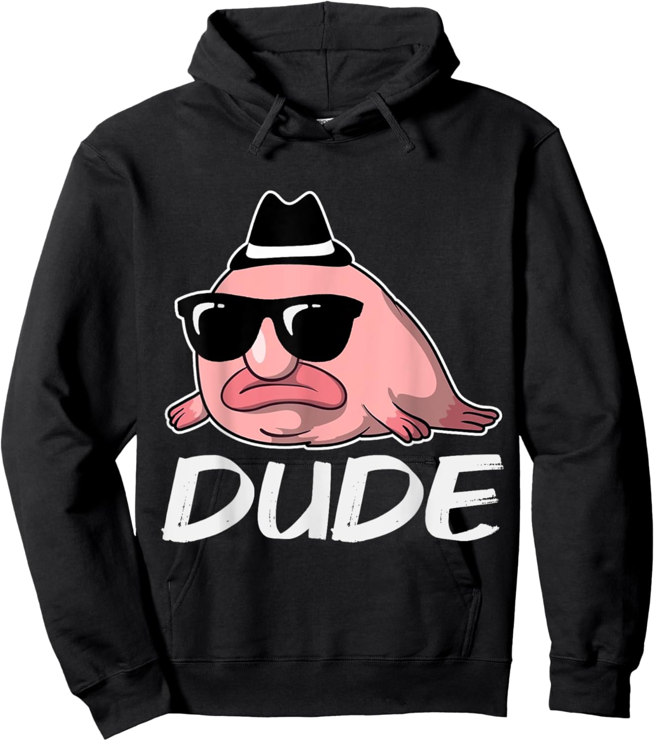 Blobfish Costume Kids Animal Face Gifts Women Funny Hoodie - Hoodie | Black