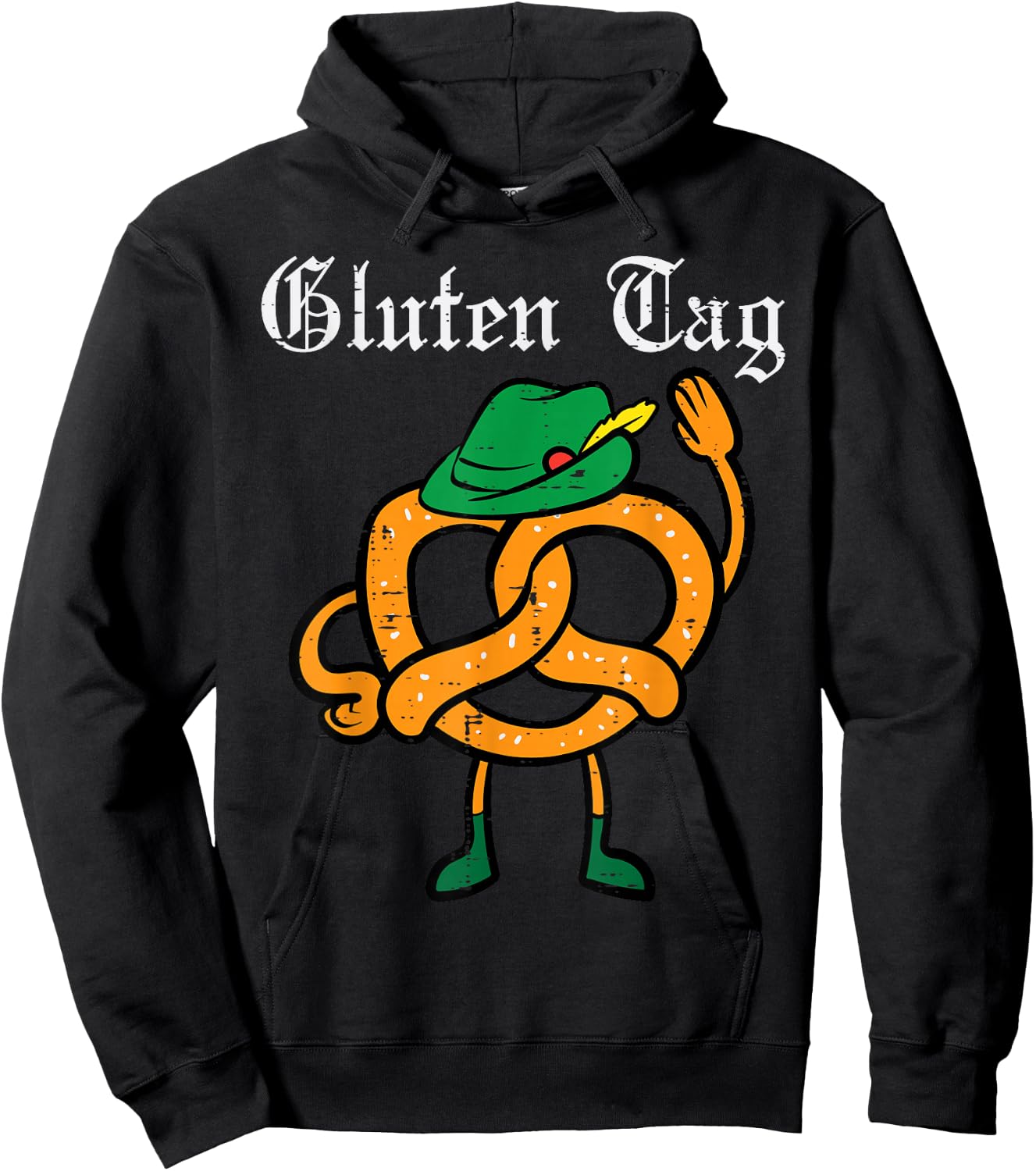 Oktoberfest Pretzel Guten Tag Funny German Women Kids Men Hoodie - Hoodie | Black