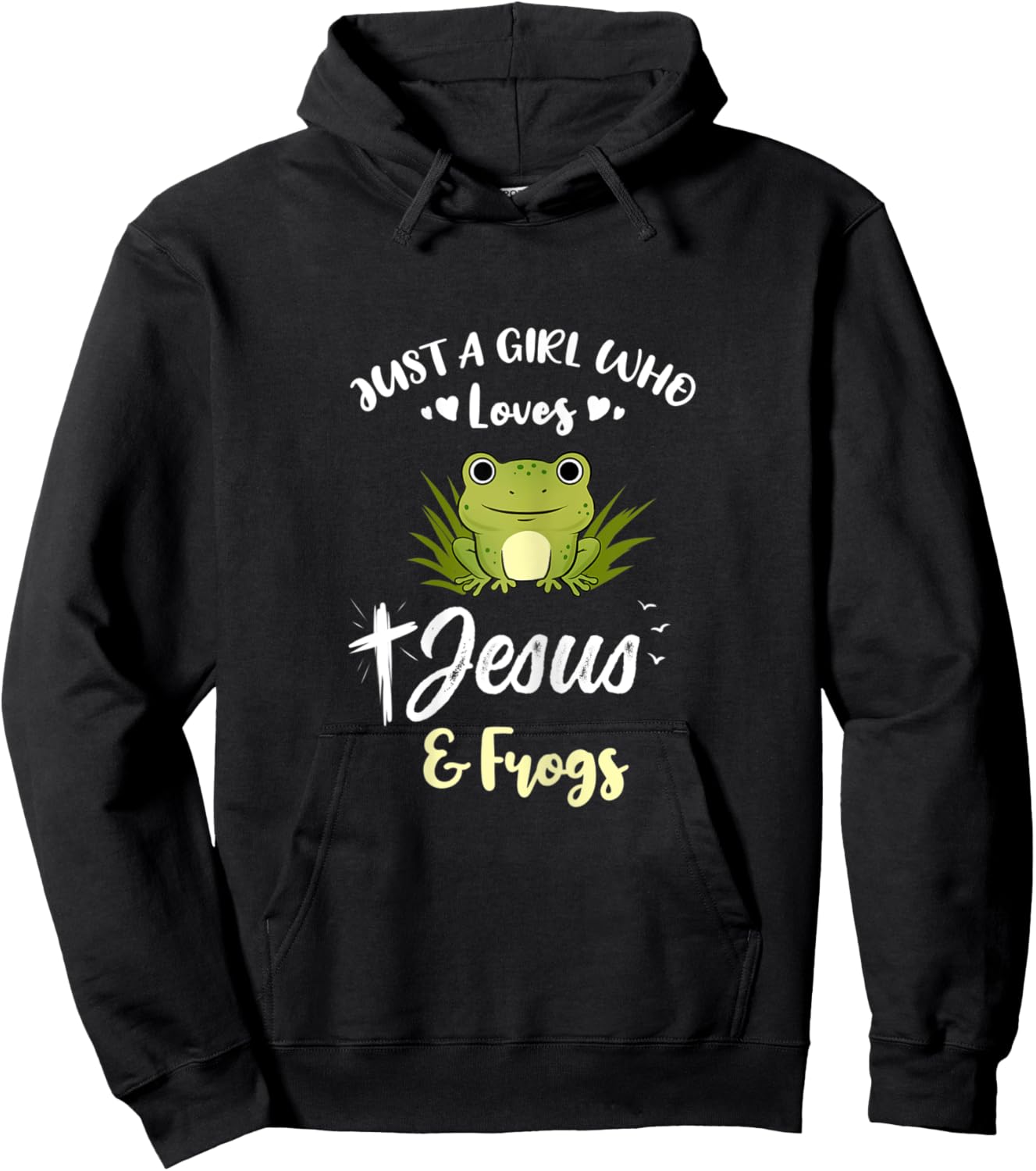 Just A Girl Who Loves Jesus And Frogs Hoodie - Hoodie | Black