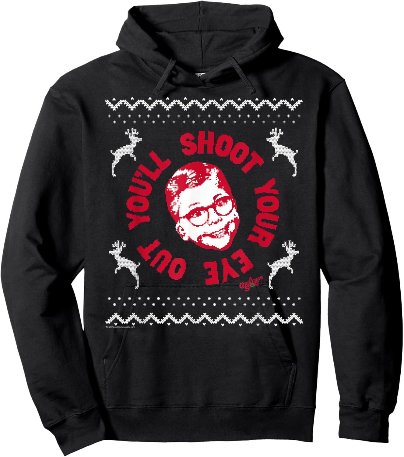 A Christmas Story Sweater Print You'll Shoot Your Eye Out Hoodie - Hoodie | Black