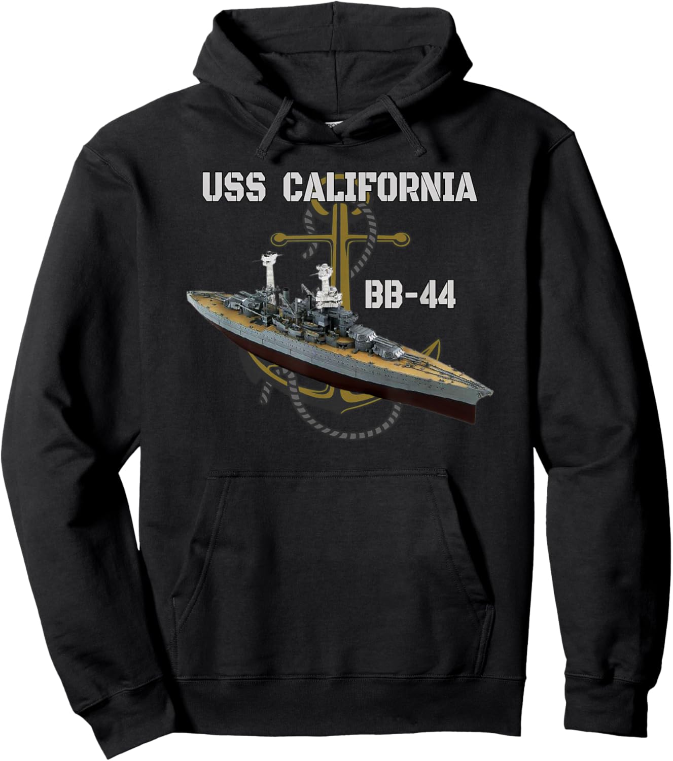 USS California BB-44 Battleship WW2 American Warship Veteran Hoodie - Hoodie | Black