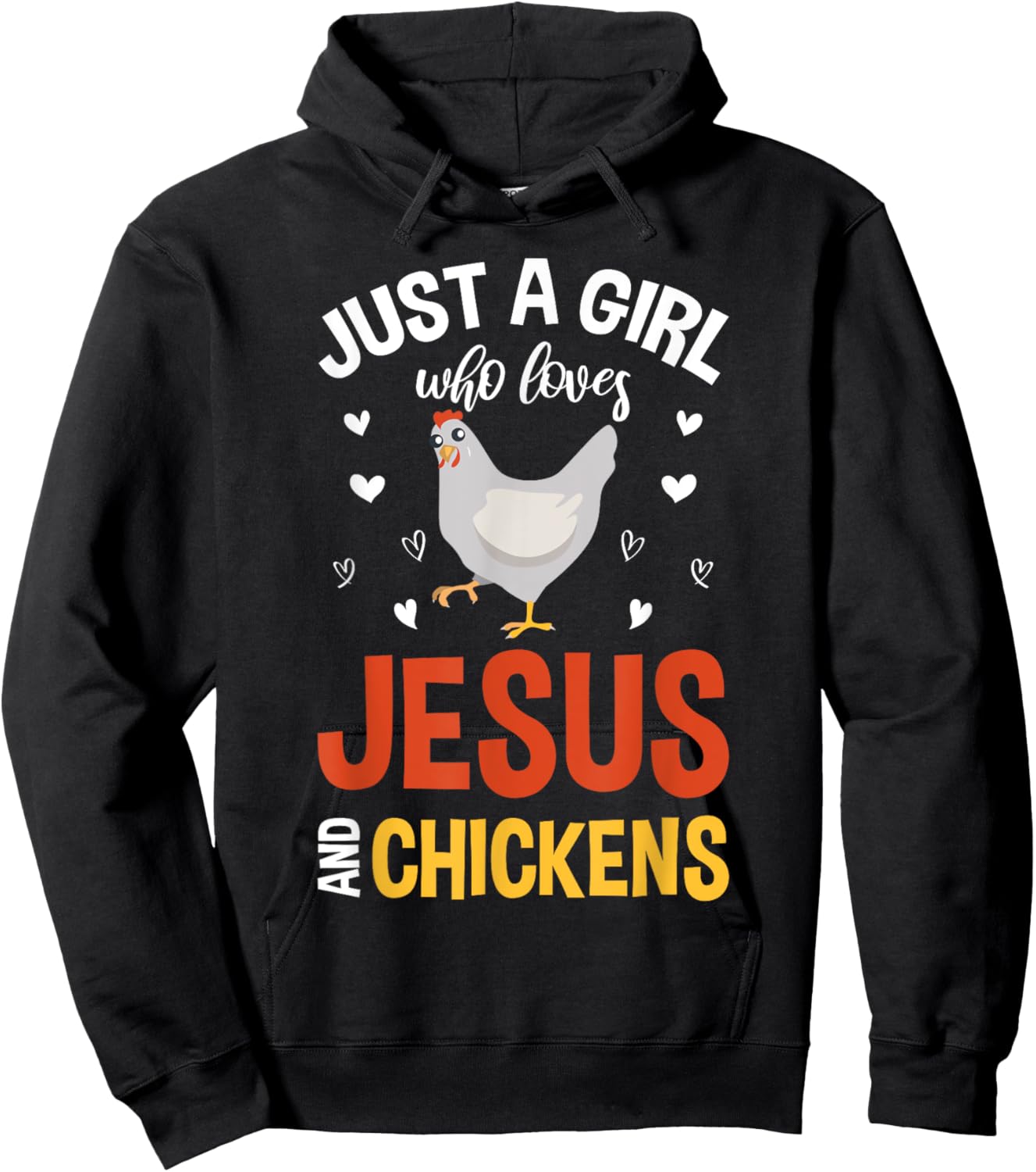 Just A Girl Who Loves Jesus And Chickens Farmer Women Jesus Hoodie - Hoodie | Black