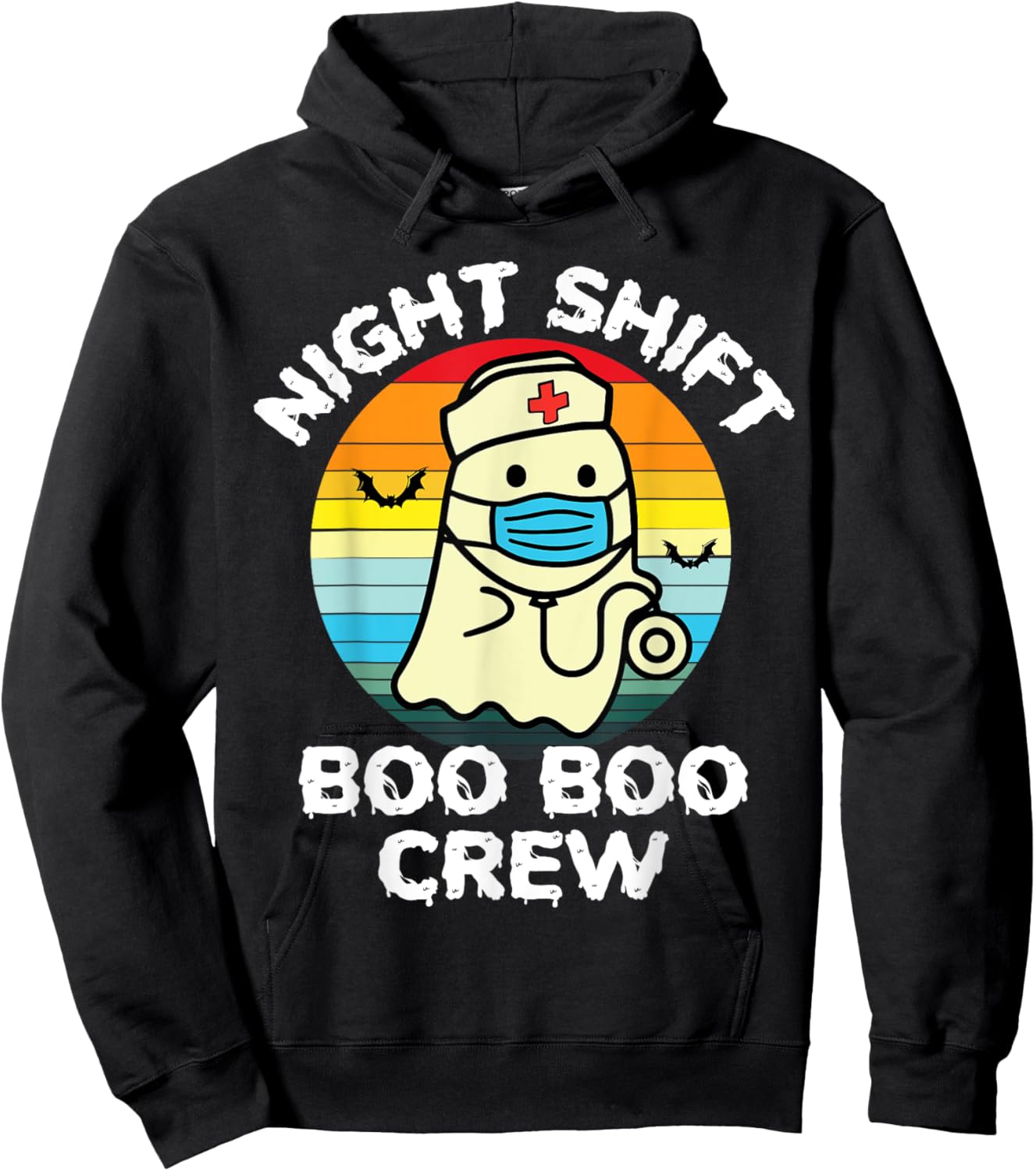 2023 Night Shift Boo Boo Crew Nurse Halloween For Nurses RN Hoodie - Hoodie | Black