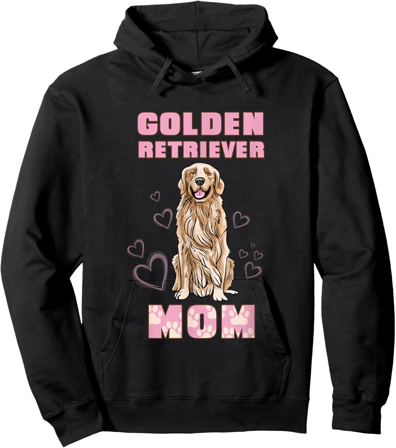 Golden Retriever Mom Dog Illustration Golden Retriever Owner Hoodie - Hoodie | Black