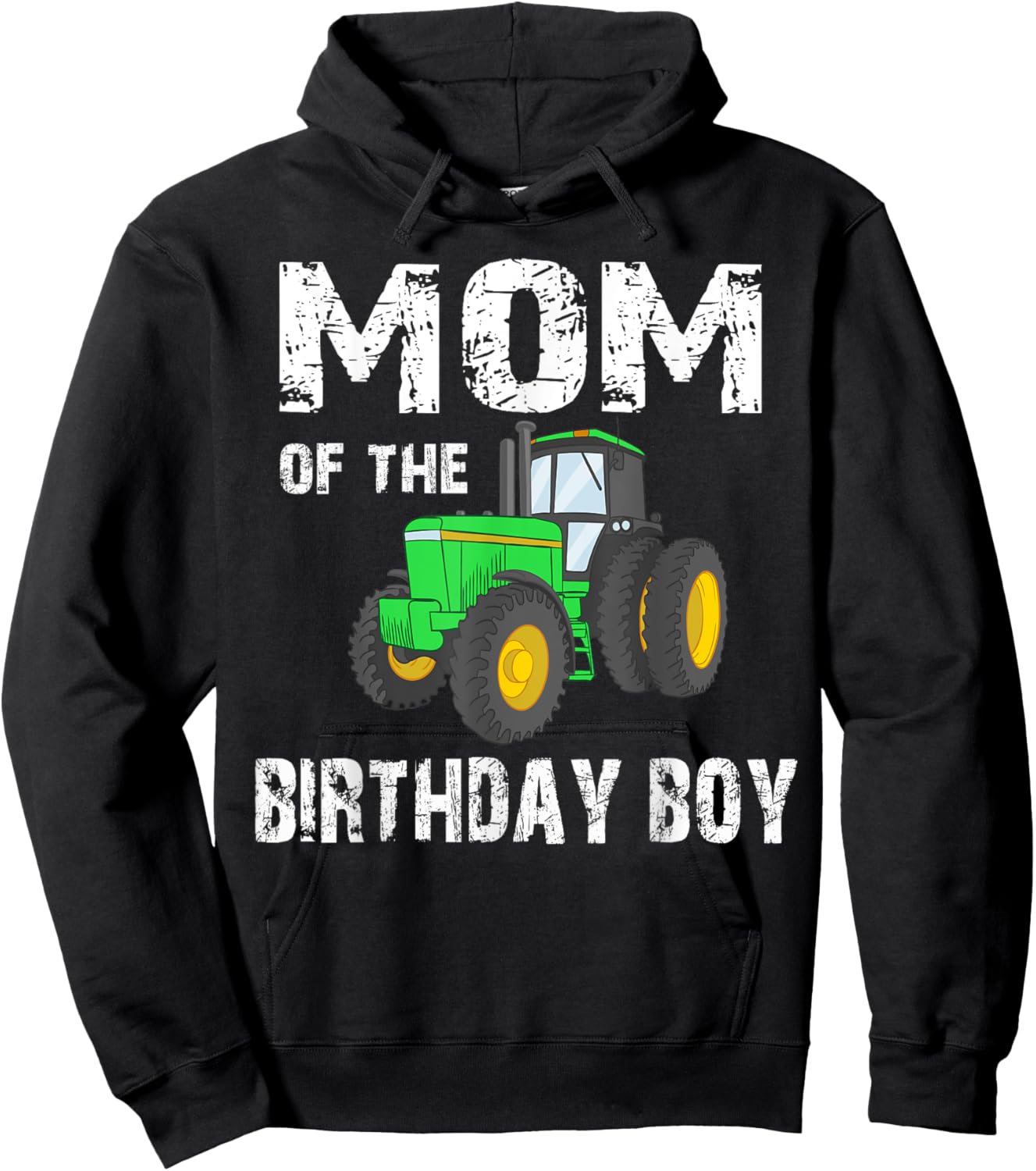 Mom of the Birthday Boy Vintage Farm Tractor Party family Hoodie - Hoodie | Black