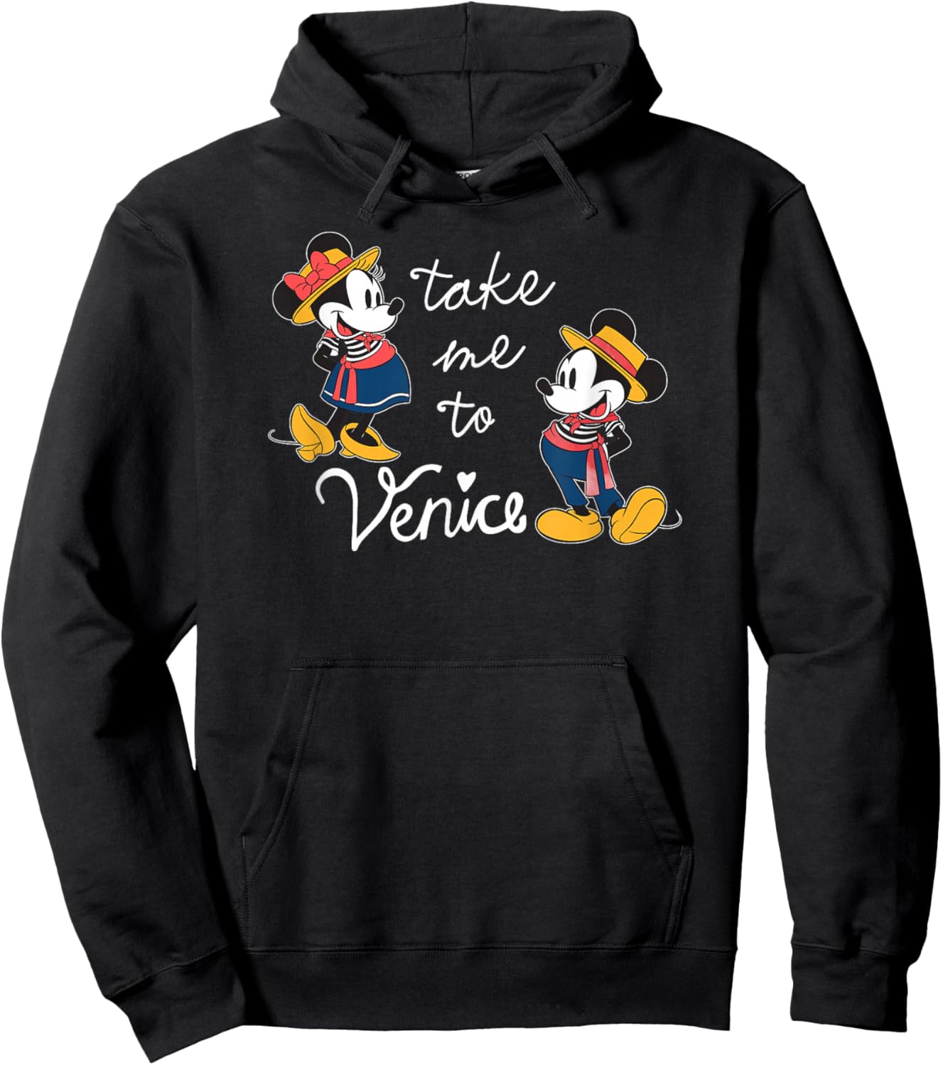 Disney Italian Mickey and Minnie Take Me to Venice Hoodie - Hoodie | Black