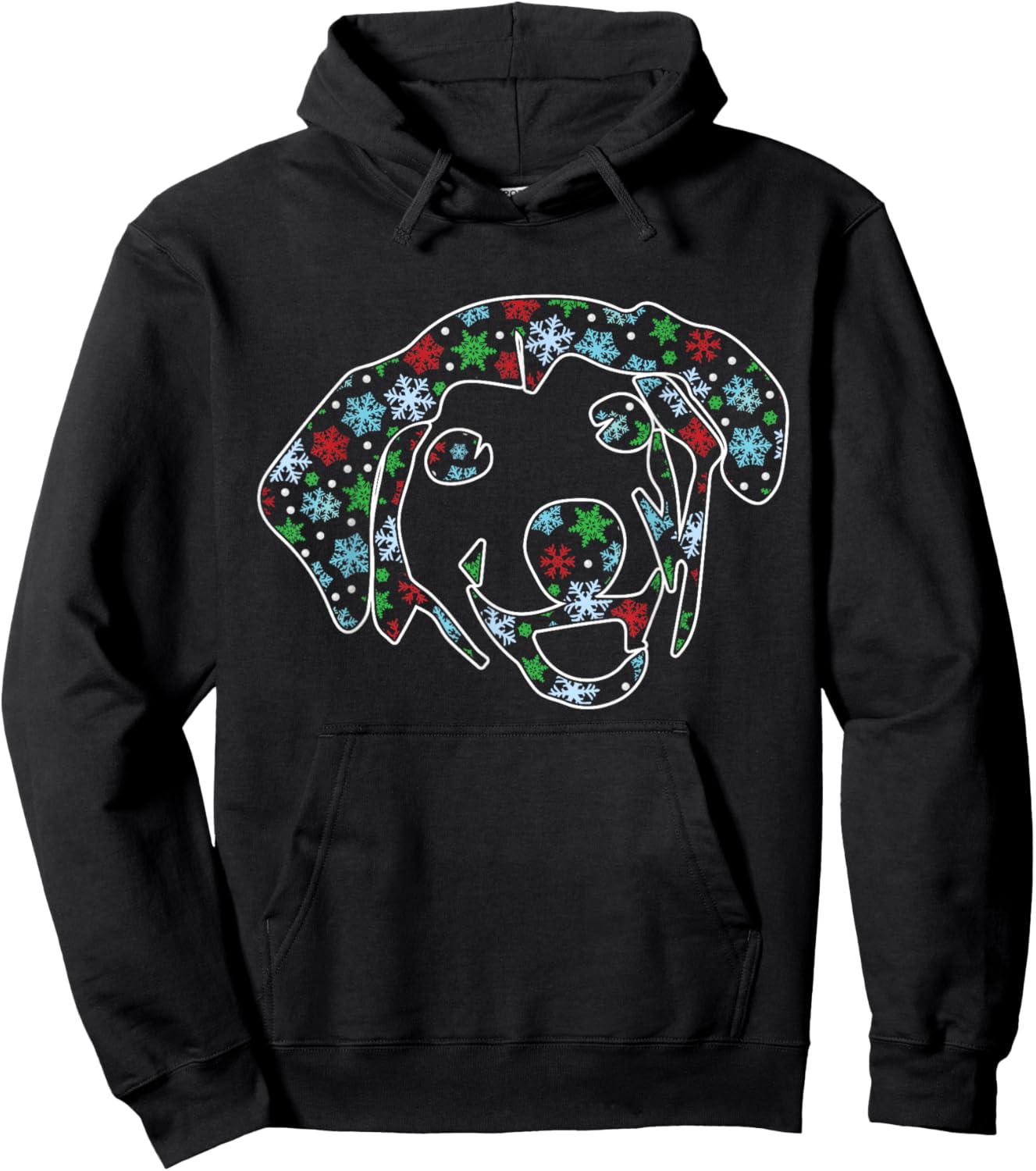 Dog Face Christmas Pattern Cute Puppy Pet Lover X-Mas Pajama Hoodie - Hoodie | Black