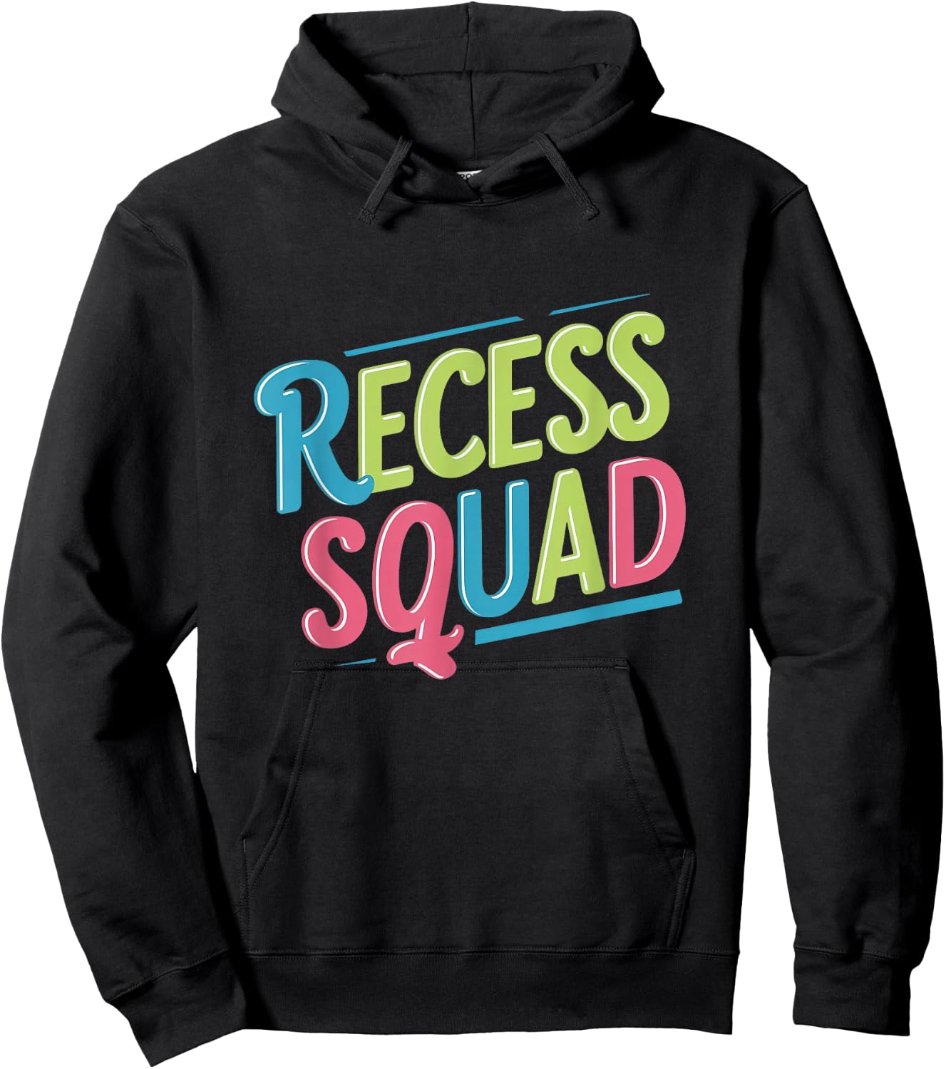 Recess Crew Squad Teachers Students Monitor Back to School Hoodie - Hoodie | Black