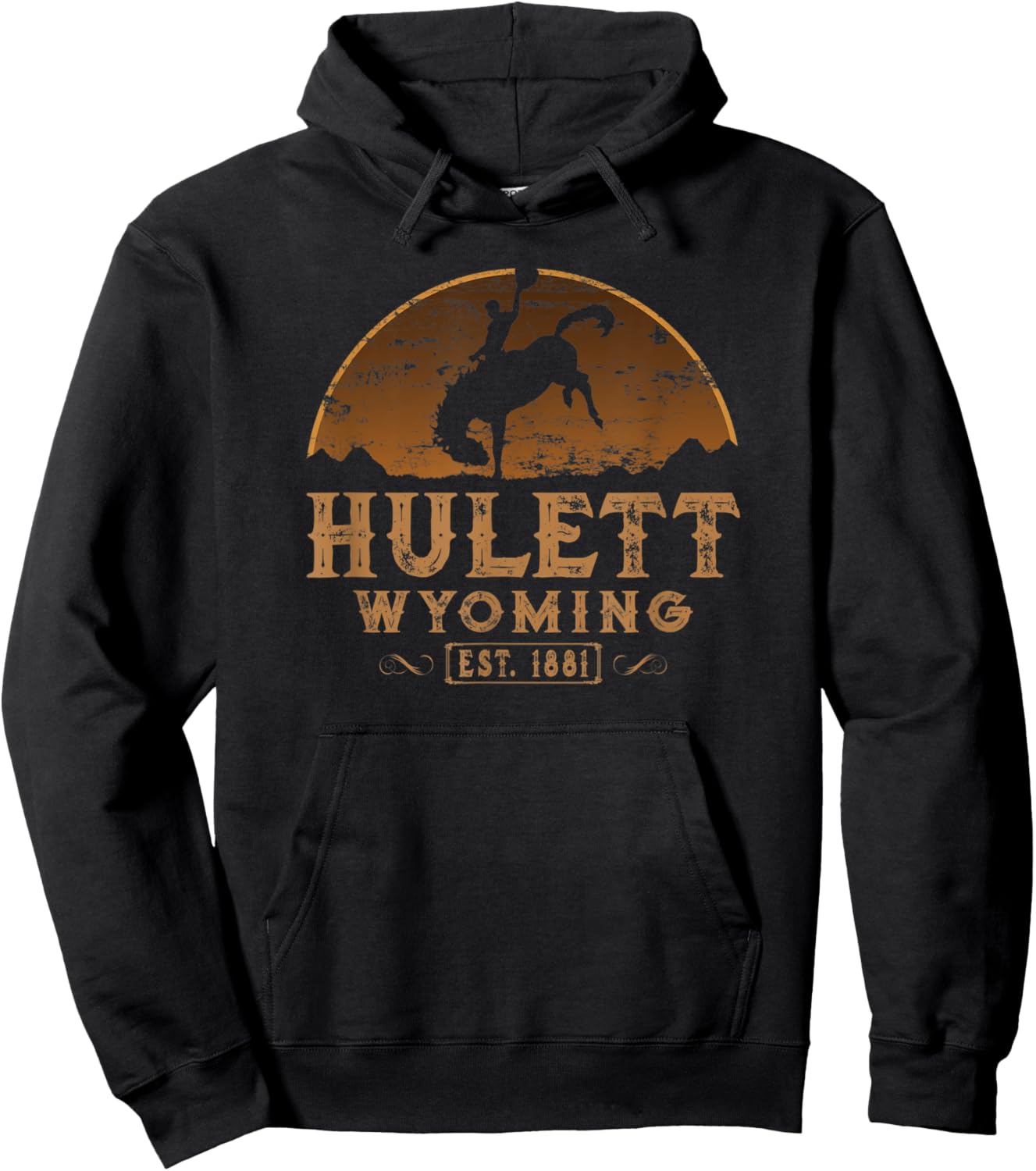 Hulett Wyoming WY Wild West Rodeo Cowboy Hoodie - Hoodie | Black