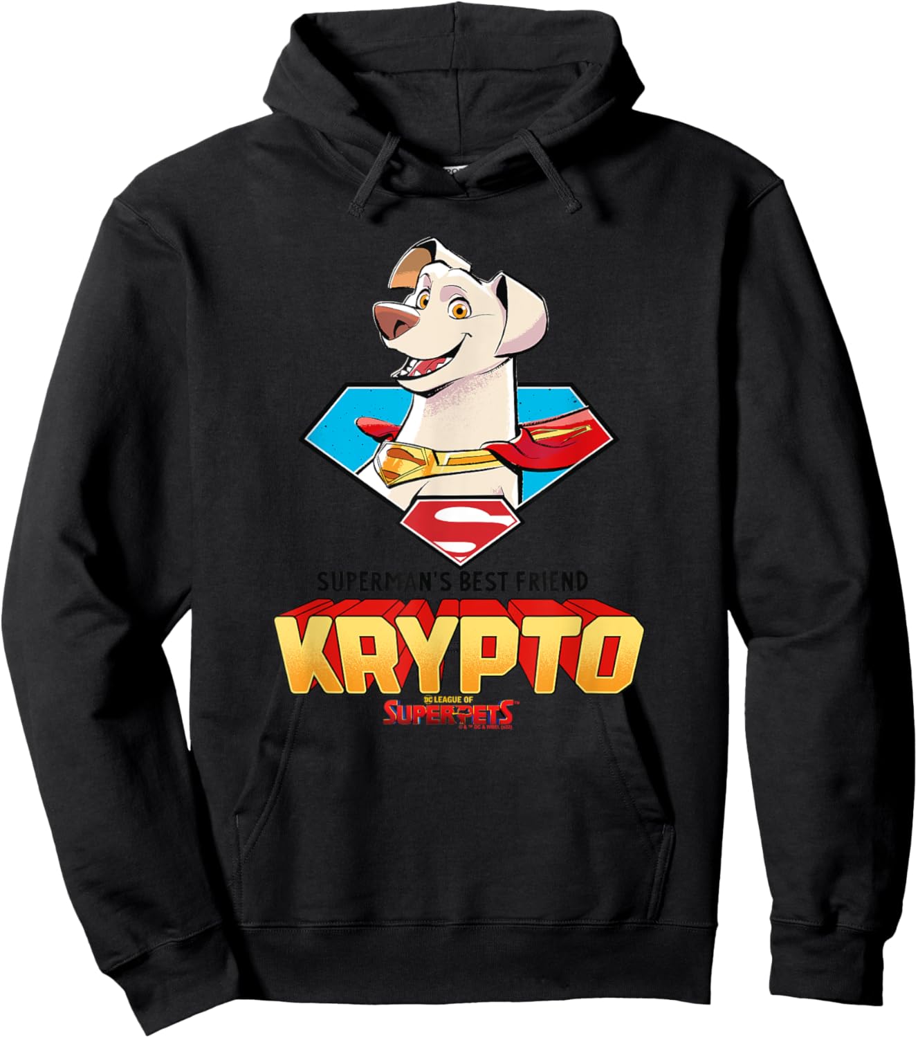 DC League Of Super-Pets Krypto The Superdog Big Face Poster Hoodie - Hoodie | Black