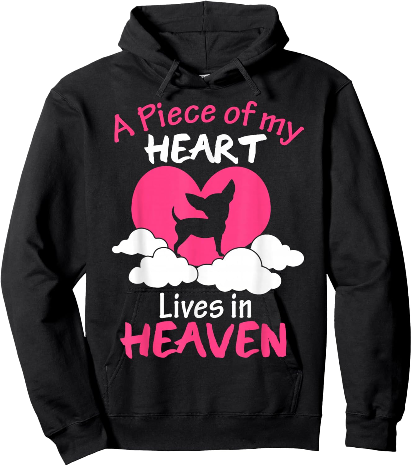 Chihuahua Shirts A Piece Of My Heart In Heaven Hoodie - Hoodie | Black
