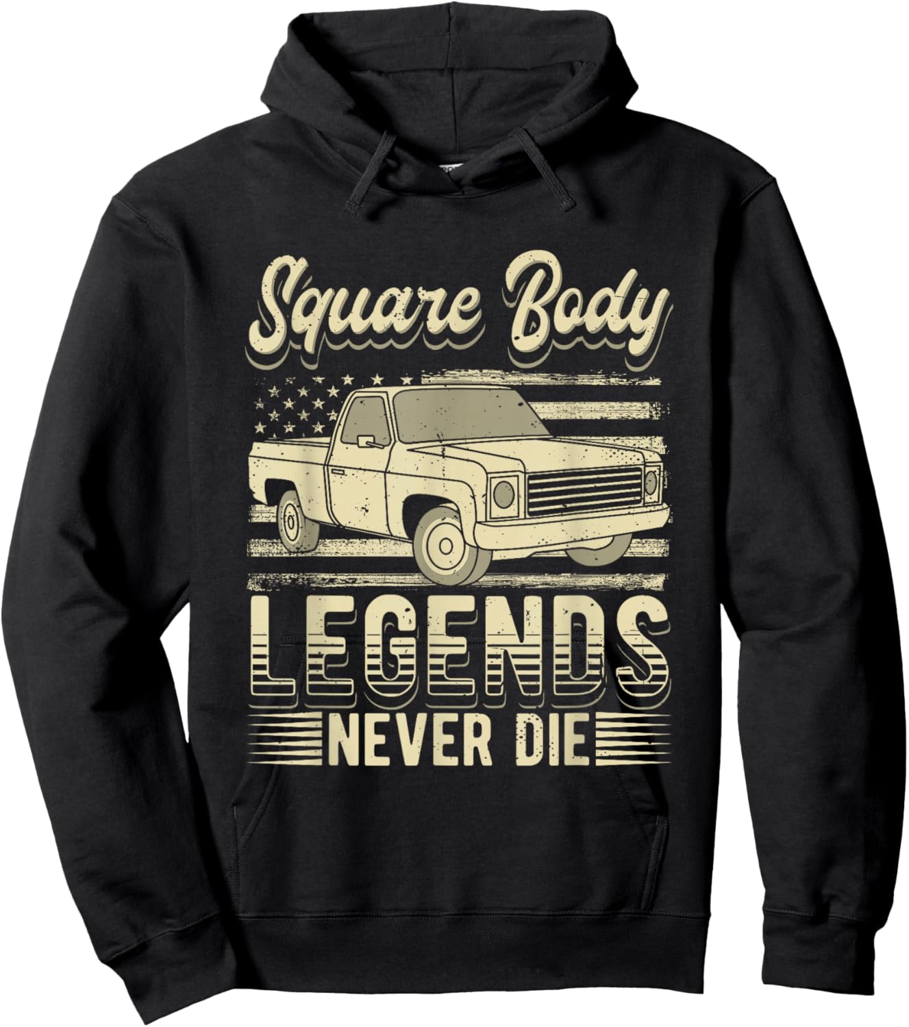 Square Body Legends Never Die Artwork for A Truck Driver Hoodie - Hoodie | Black