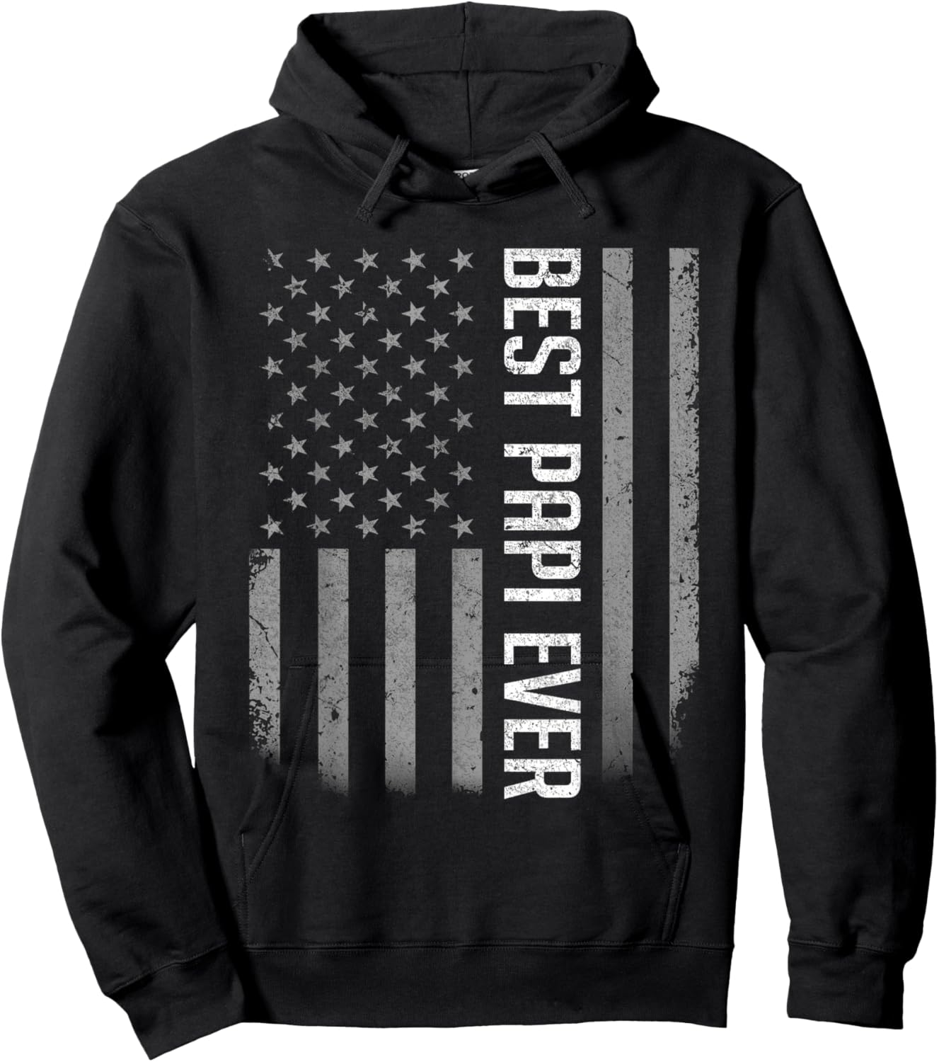 American Flag Dad Shirt Gift Father's day Best Papi Ever Hoodie - Hoodie | Black