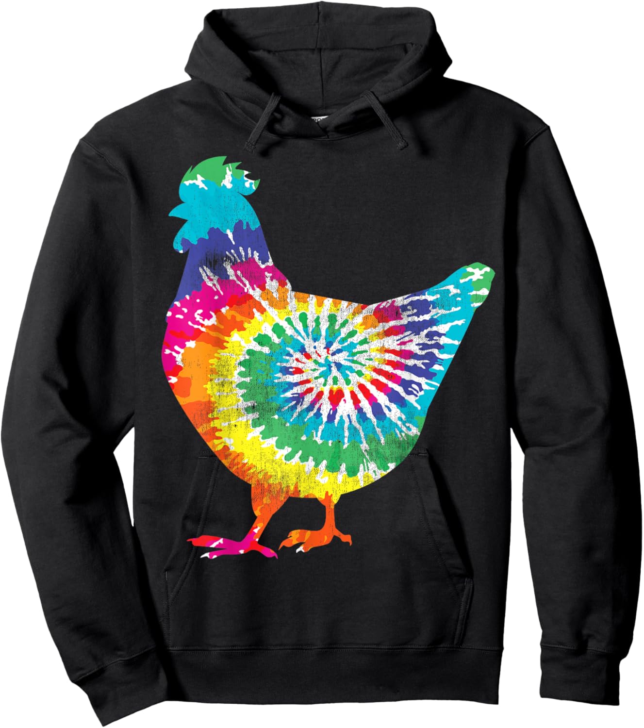 Tie Dye Chicken For Hippy Farmer Hobby Farm Hoodie - Hoodie | Black