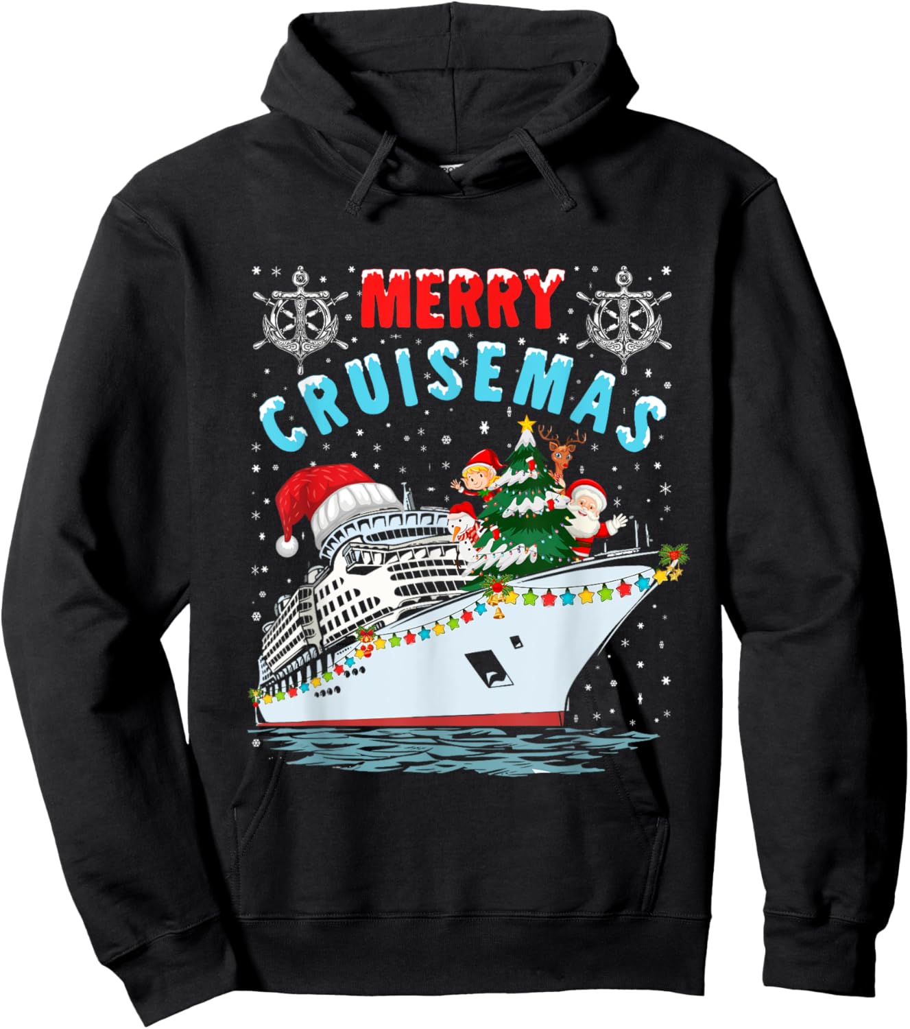 Merry Cruisemas Cruise Ship Family Christmas Hoodie - Hoodie | Black