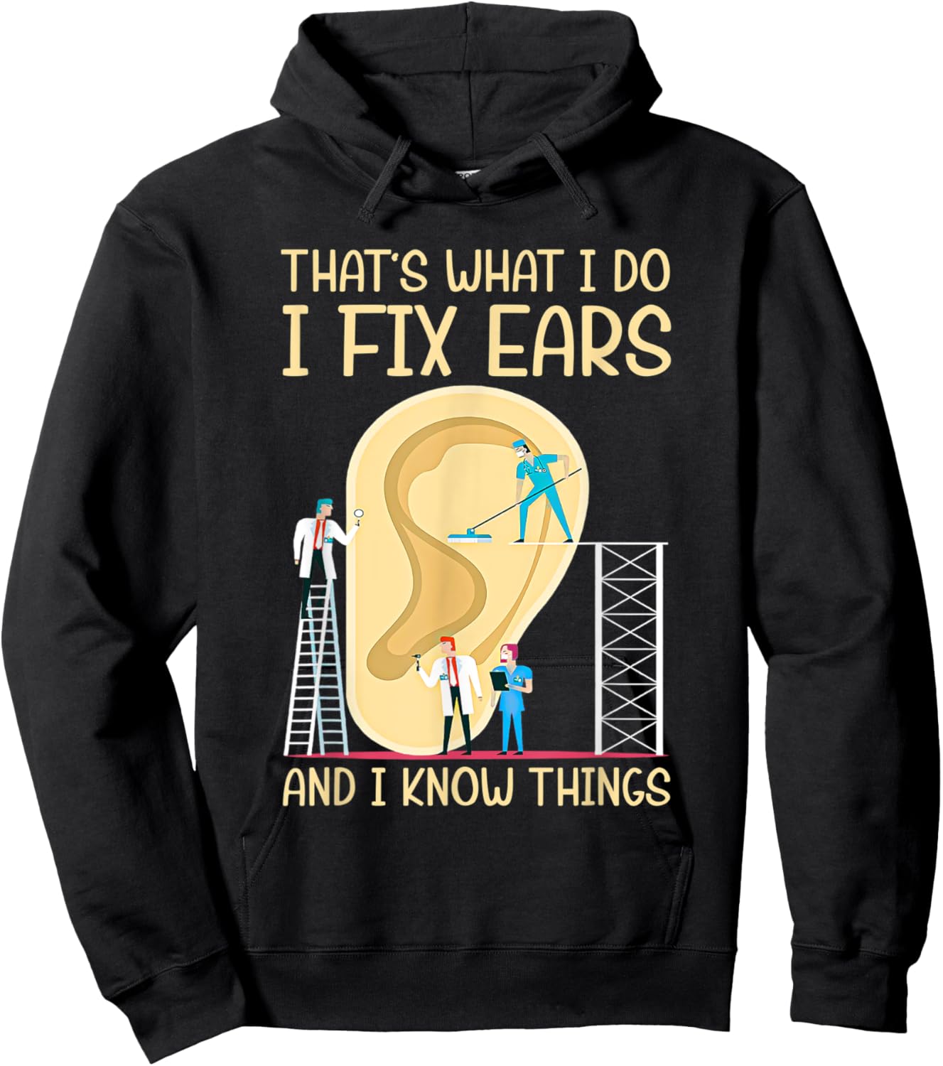 Audiologist Otologist Ear Doctors Audiology ENT ORL Gift Hoodie - Hoodie | Black