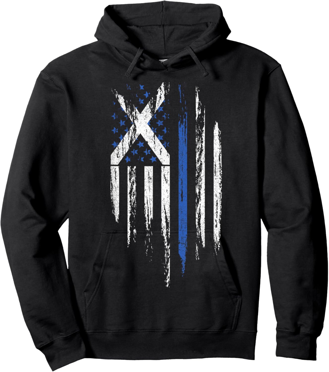 Scottish American Flag Combo Scotland USA Saltire Gift Hoodie - Hoodie | Black