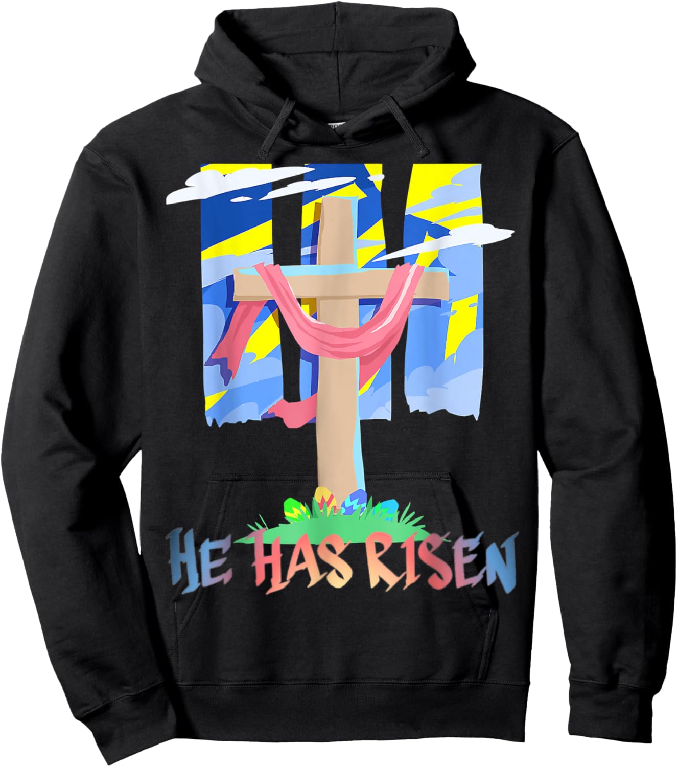 He Has Risen Christian Easter Resurrection Sunday Hoodie - Hoodie | Black