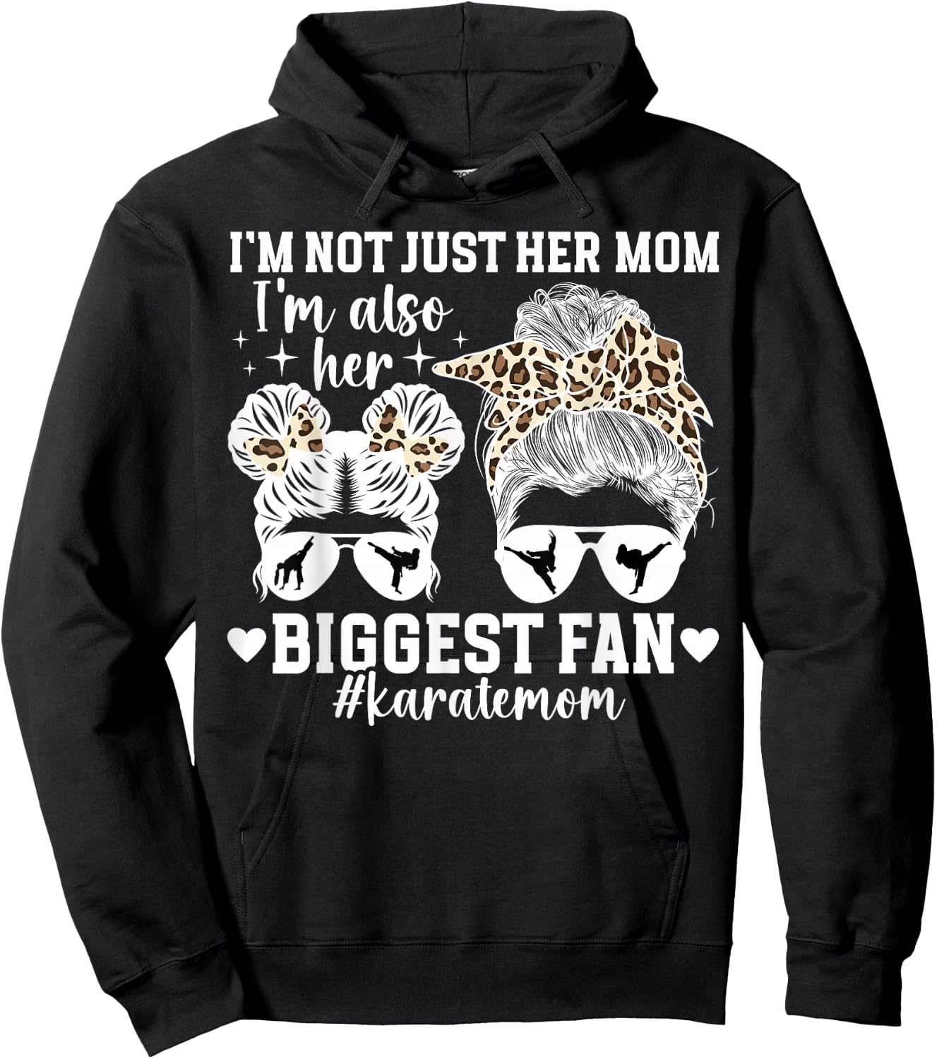 Her Biggest Fan Karate Mom Karate Mother Karate Mama Hoodie - Hoodie | Black