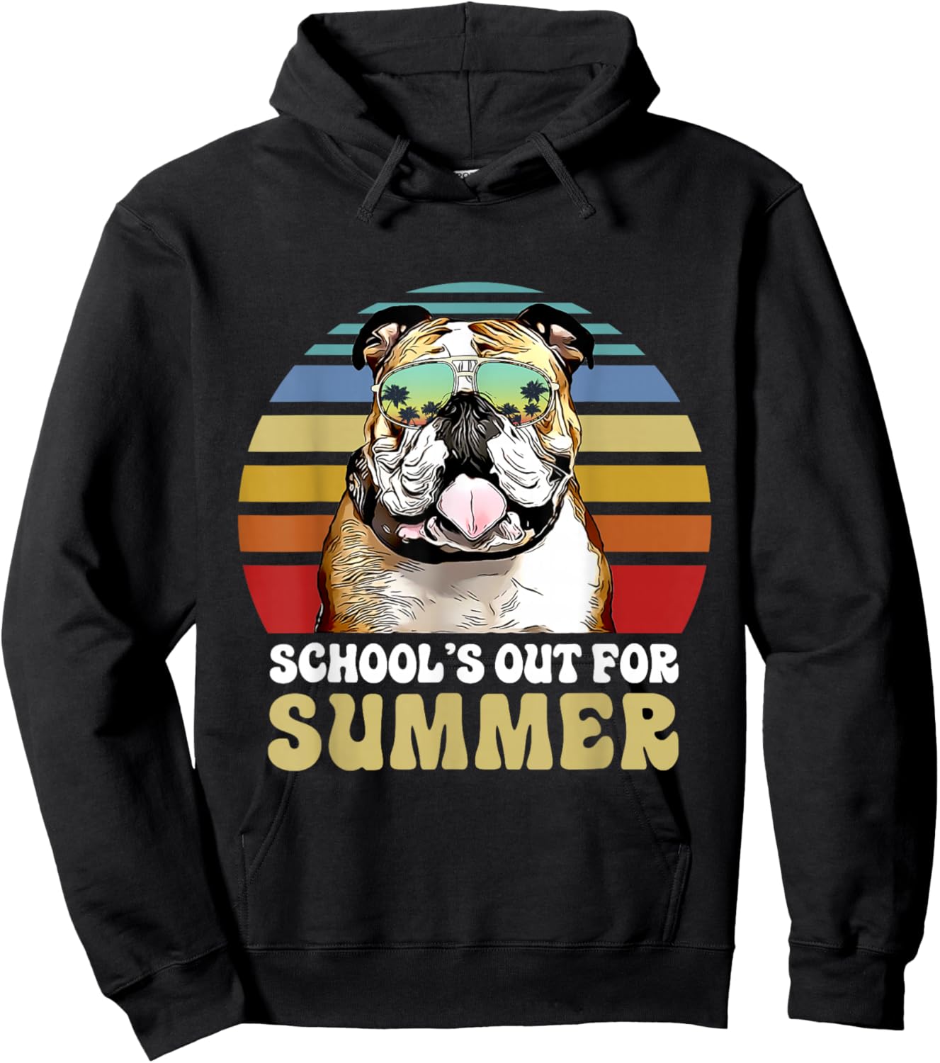 Schools Out for Summer Bulldog Dog Teacher Hoodie - Hoodie | Black