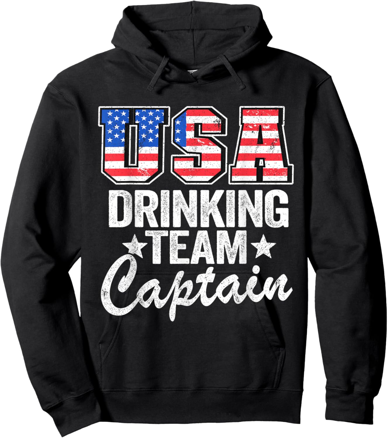 USA Drinking Team Captain American Flag 4th Of July Beer Hoodie - Hoodie | Black