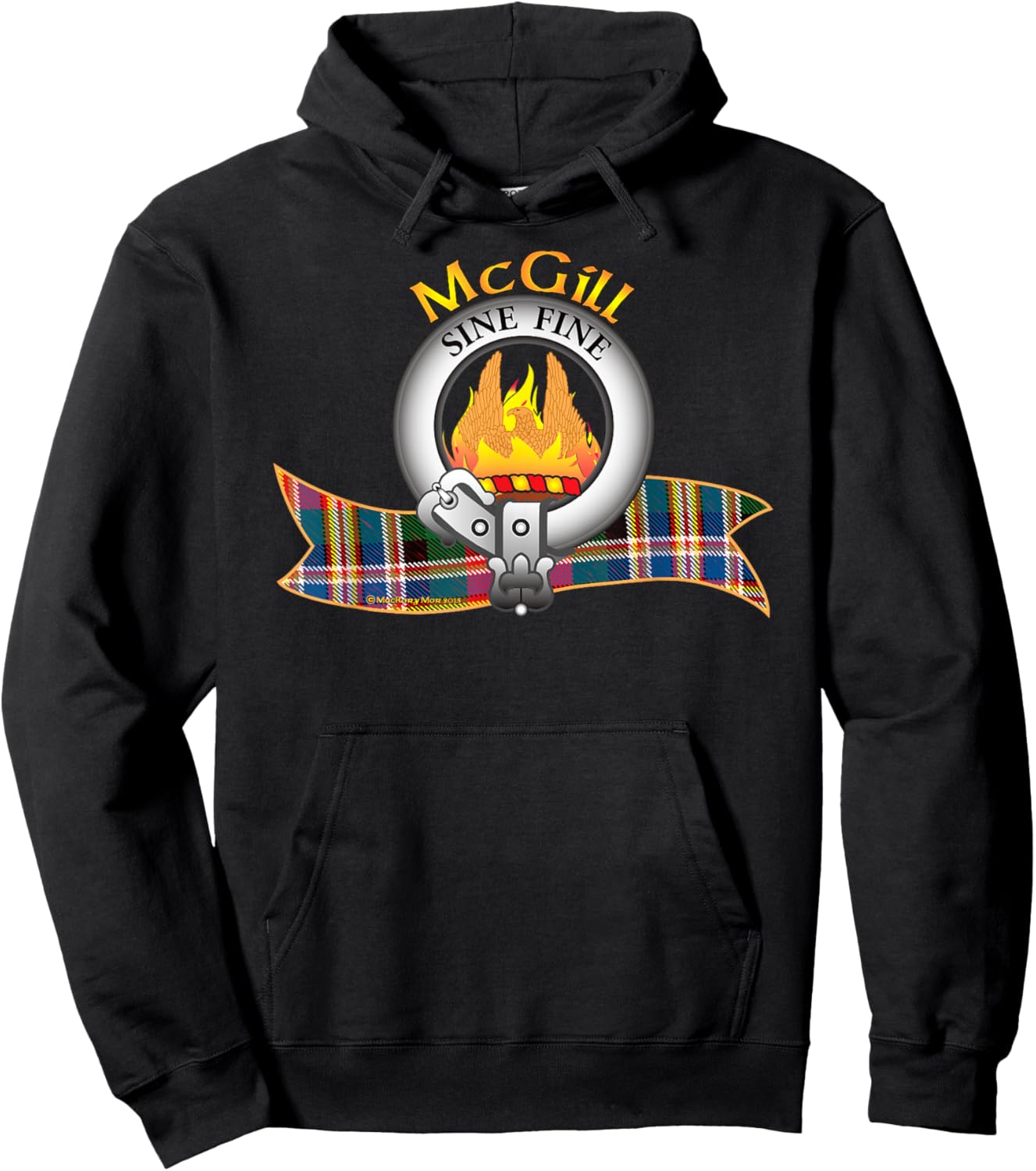 McGill Clan Tartan Crest Motto Hoodie - Hoodie | Black