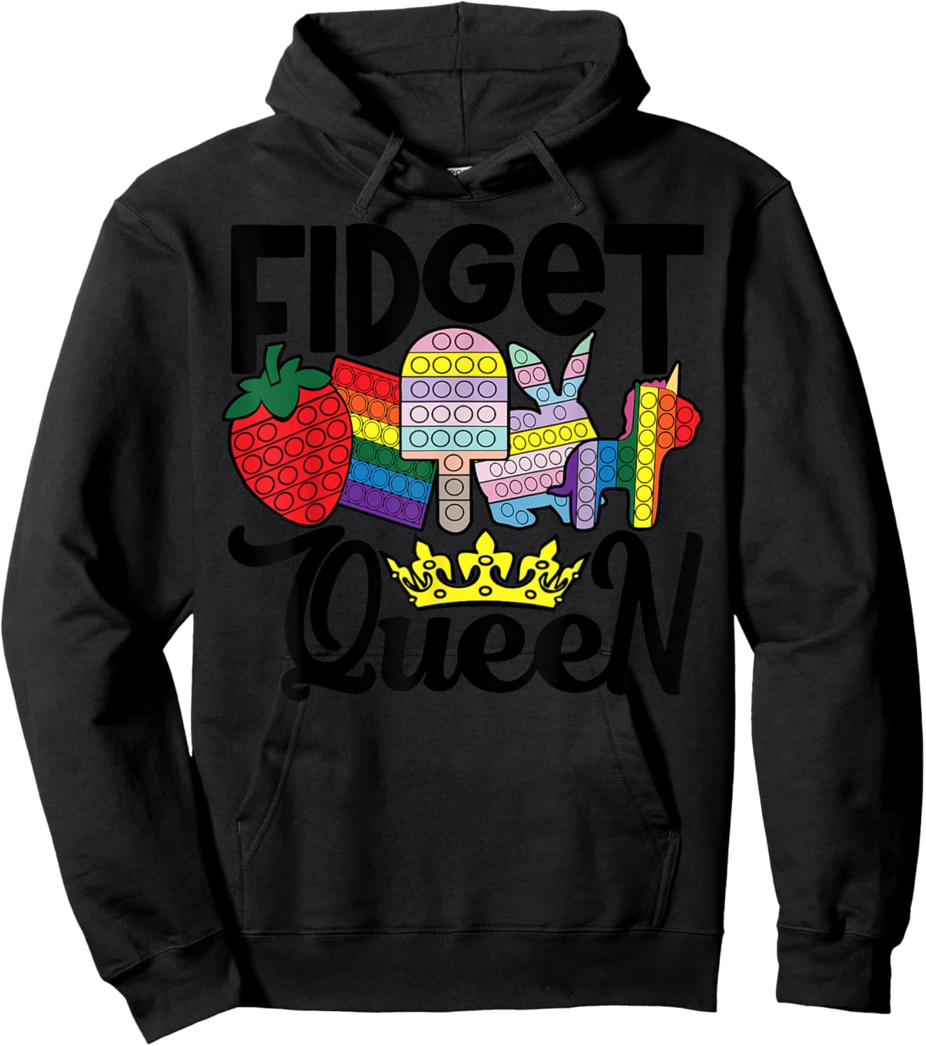 Fidget Queen Pop It for Girls Hoodie - Hoodie | Black