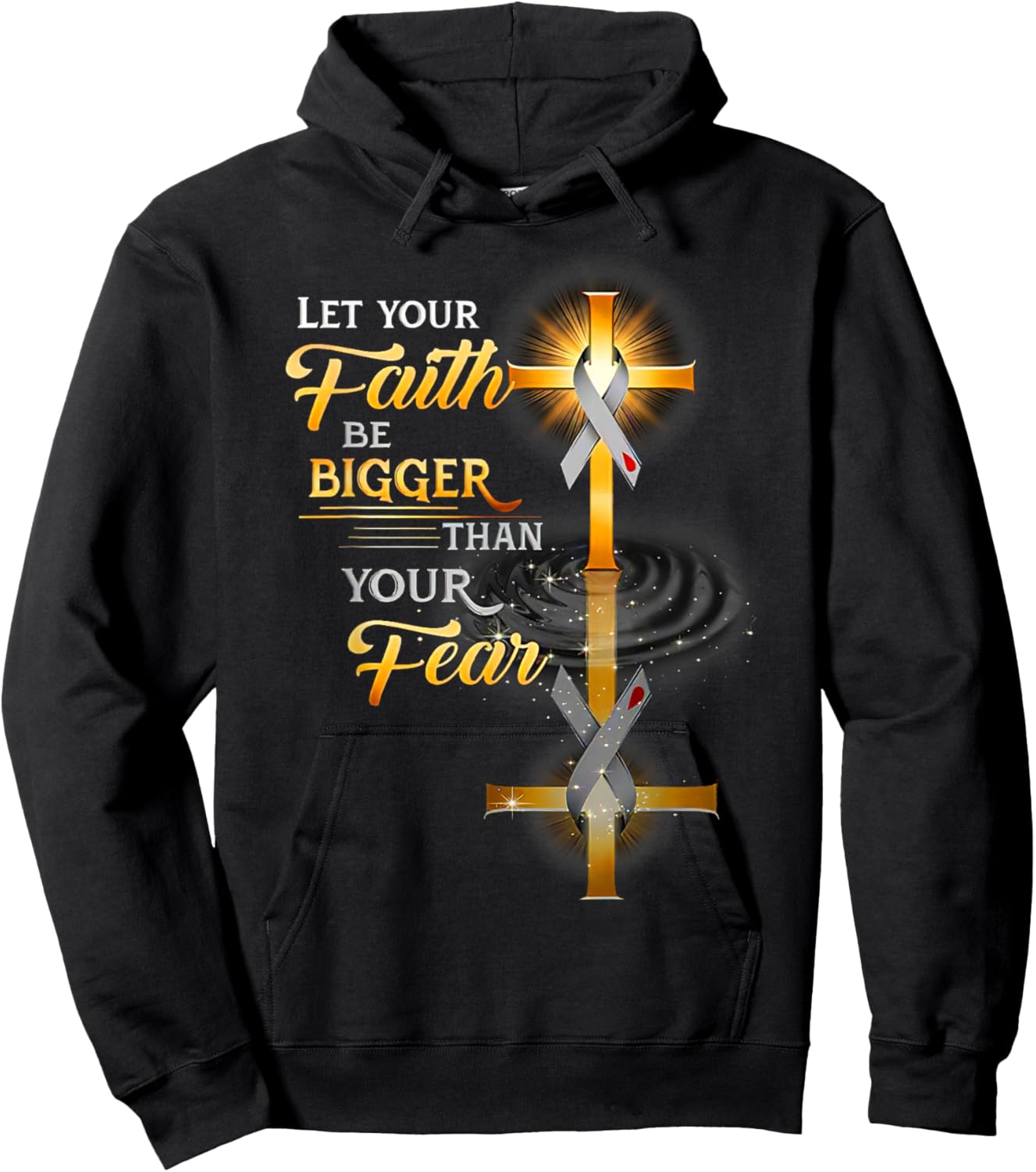 Funny Let Your Faith Be Bigger Than Your Fear Hoodie - Hoodie | Black