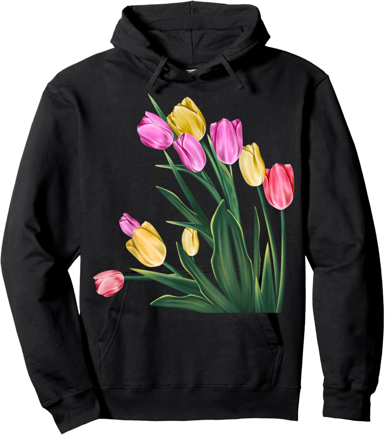 Wonderful Lovely Nature Spring Tulips Flower Plant Gardening Hoodie - Hoodie | Black