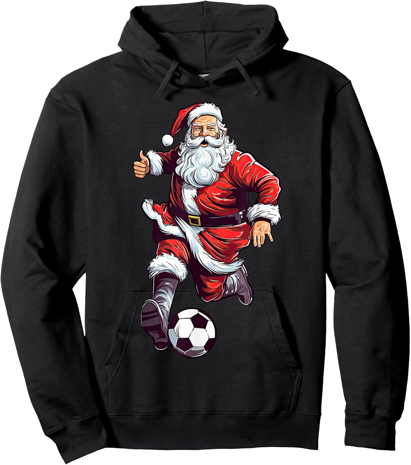 Santa Claus Playing Soccer Ball Soccer Player Christmas Xmas Hoodie - Hoodie | Black