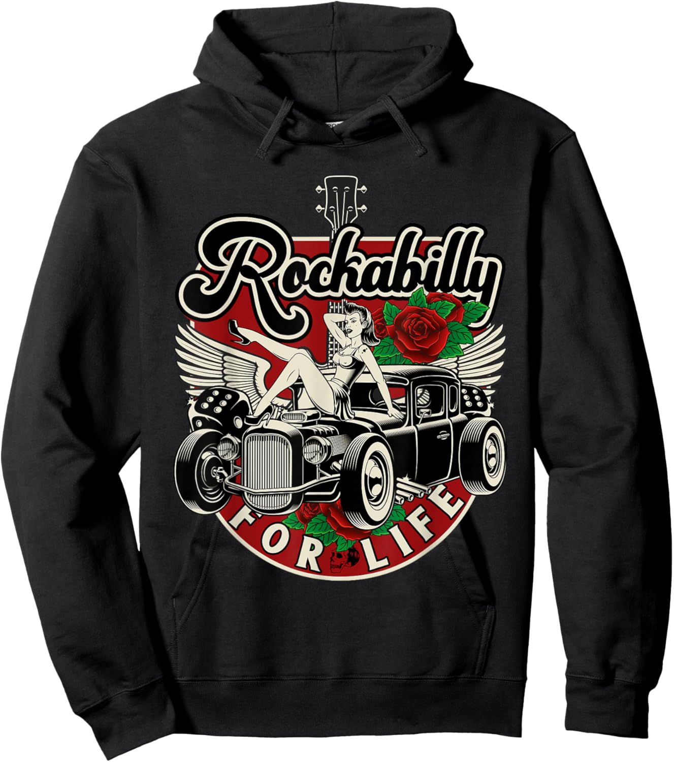 Rock 'N' Roll Kleidung u. Geschenke fr Rockabilly Vintage 50s RnR Design - Rockabilly for Life Hoodie - Hoodie | Black