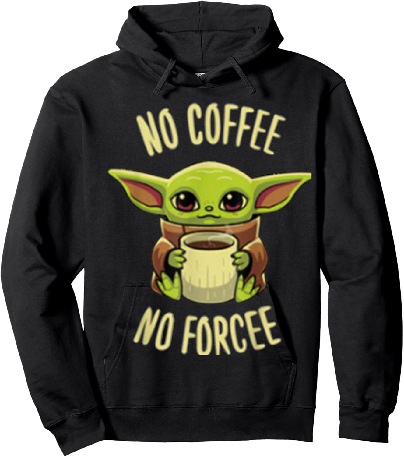 Baby yod-coffee cute , women and kid Hoodie - Hoodie | Black