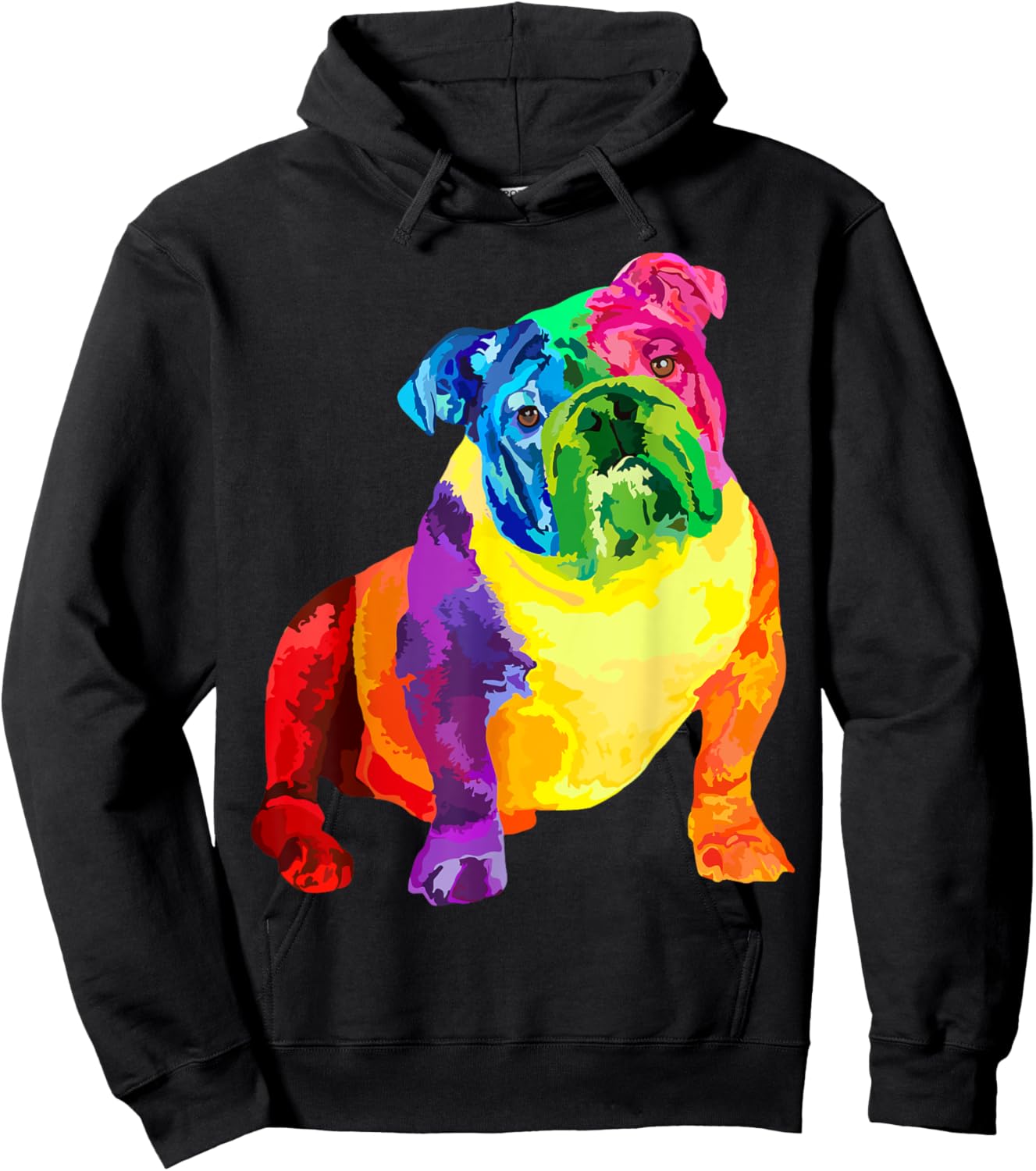 Dog Lover Gifts Colorful Cool English Bulldog Hoodie - Hoodie | Black
