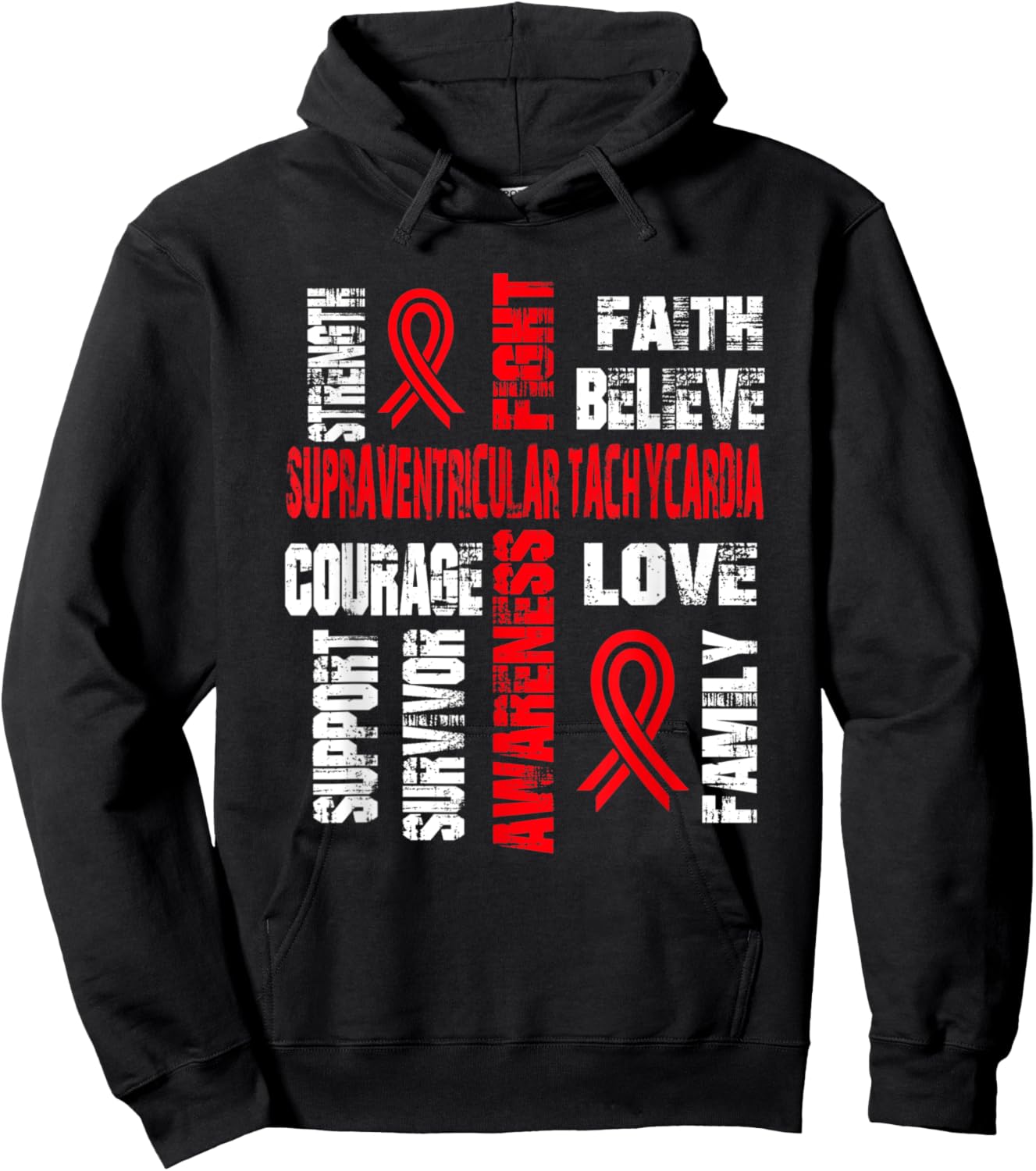 Support believe and fight SUPRAVENTRICULAR TACHYCARDIA Hoodie - Hoodie | Black