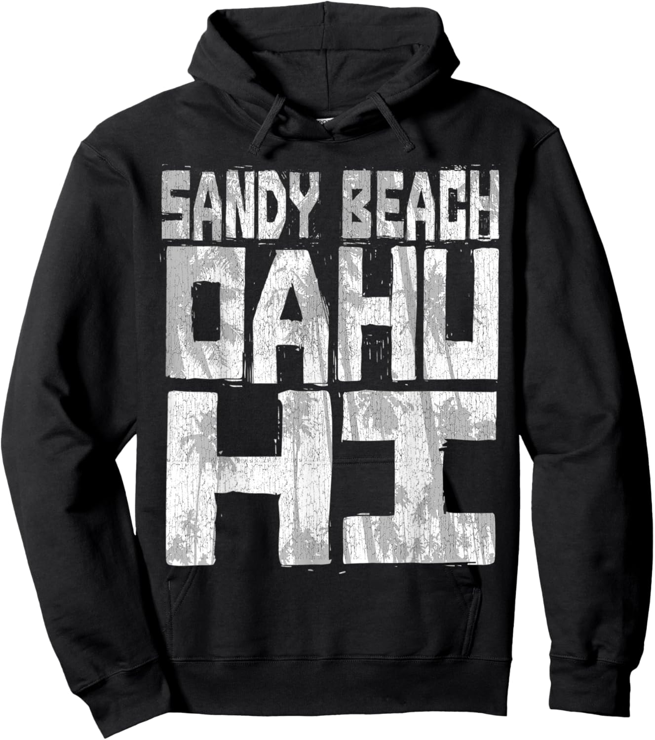 SANDY BEACH OAHU HI - Chunk Block Palms Hoodie - Hoodie | Black