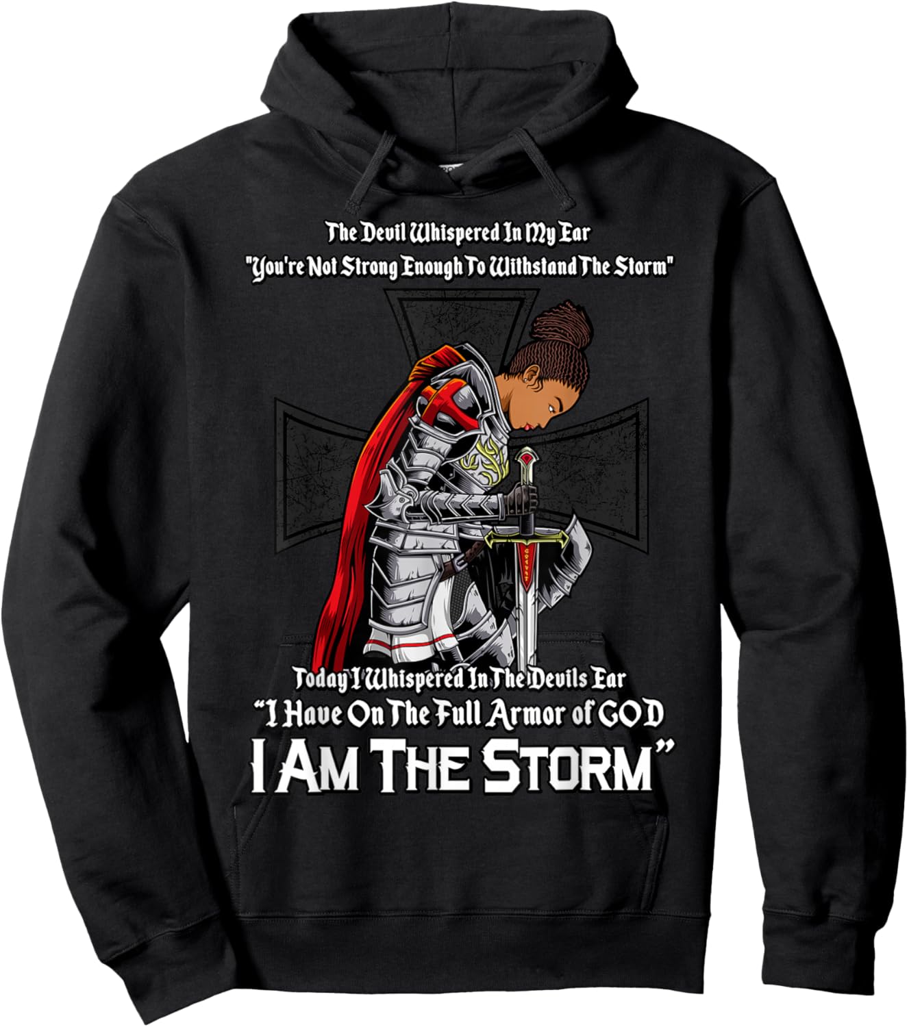 Christian Black Girl Woman African American I Am The Storm Hoodie - Hoodie | Black