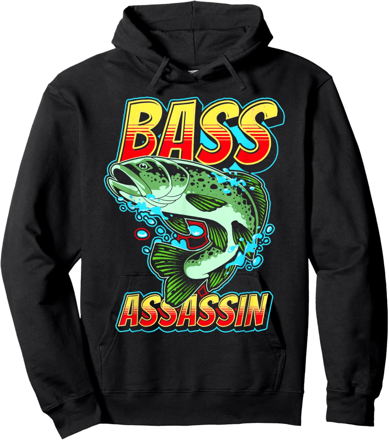 Bass Assassin Funny Fisherman Bass Fish Jumping Cute Hoodie - Hoodie | Black