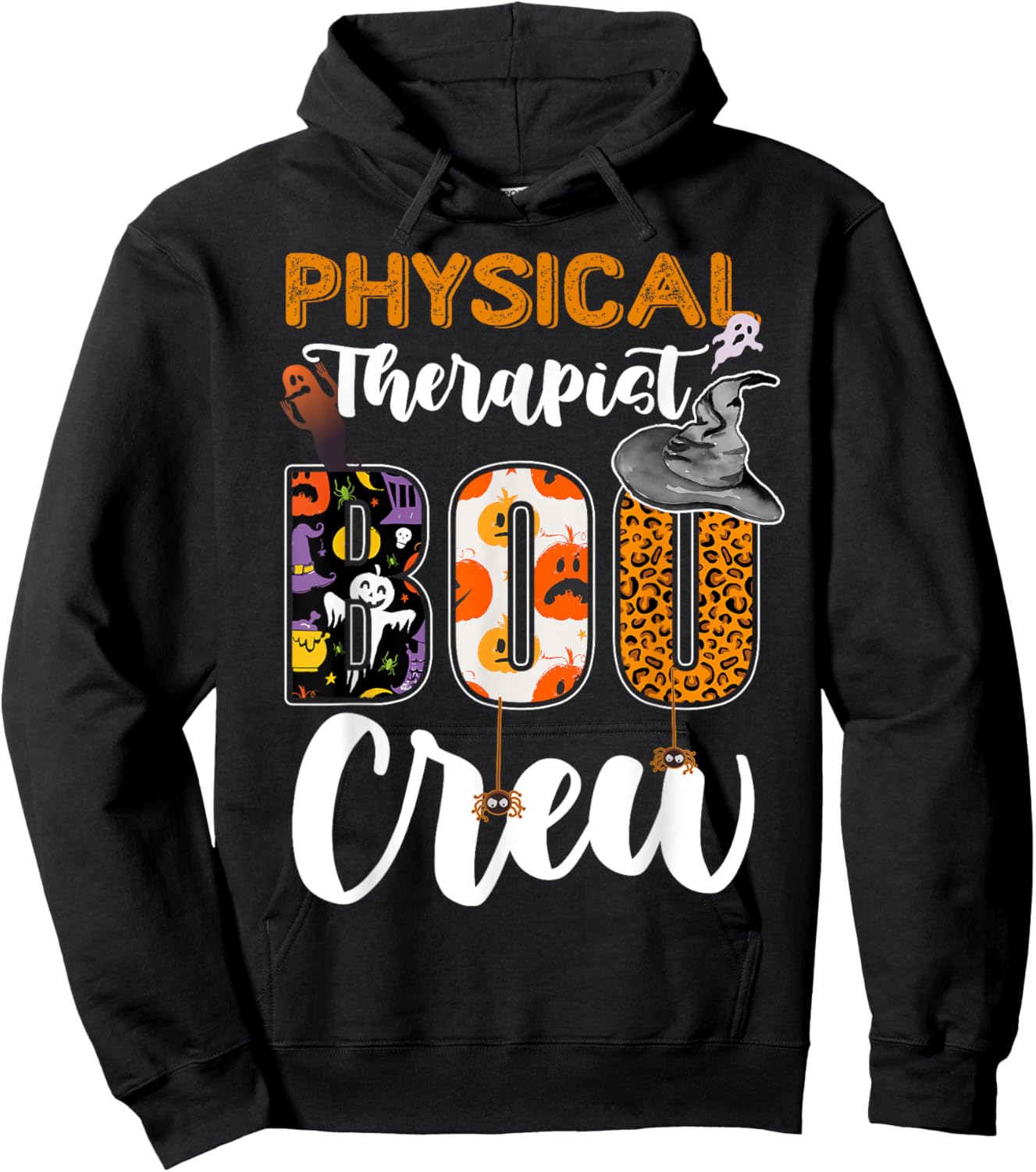 Physical Therapist Boo Crew Ghost Therapy Halloween Matching Hoodie - Hoodie | Black