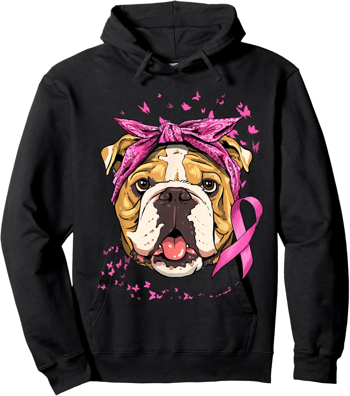 American bulldog Breast Cancer Awareness Cancer Survivors Hoodie - Hoodie | Black