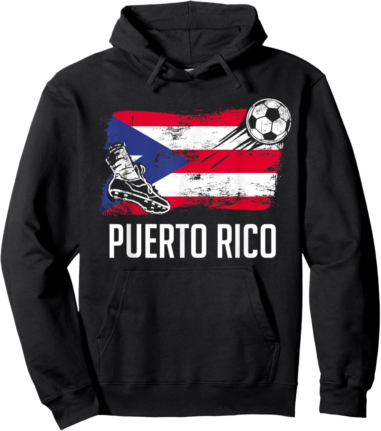 Puerto Rico Flag Jersey Puerto Rico Soccer Team Puerto Rico Hoodie - Hoodie | Black