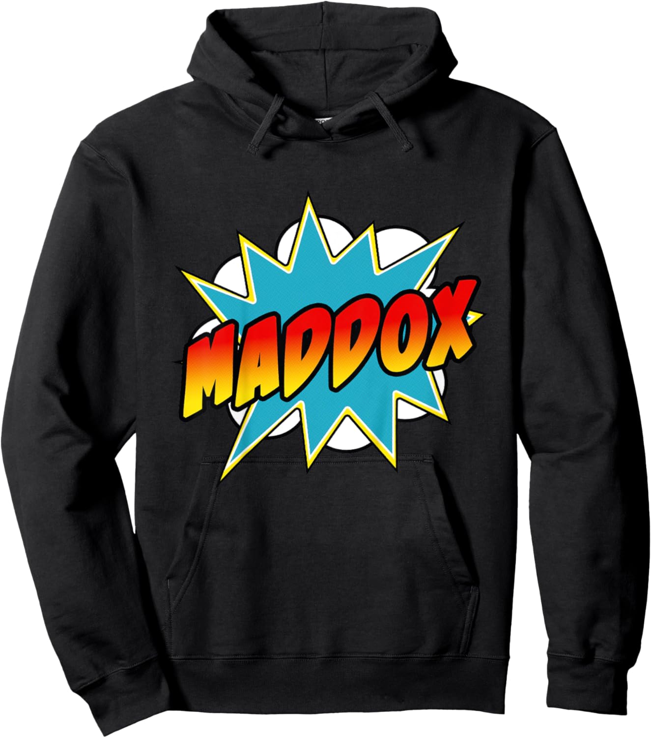 Kids Boys Maddox Name Comic Book Superhero Hoodie - Hoodie | Black