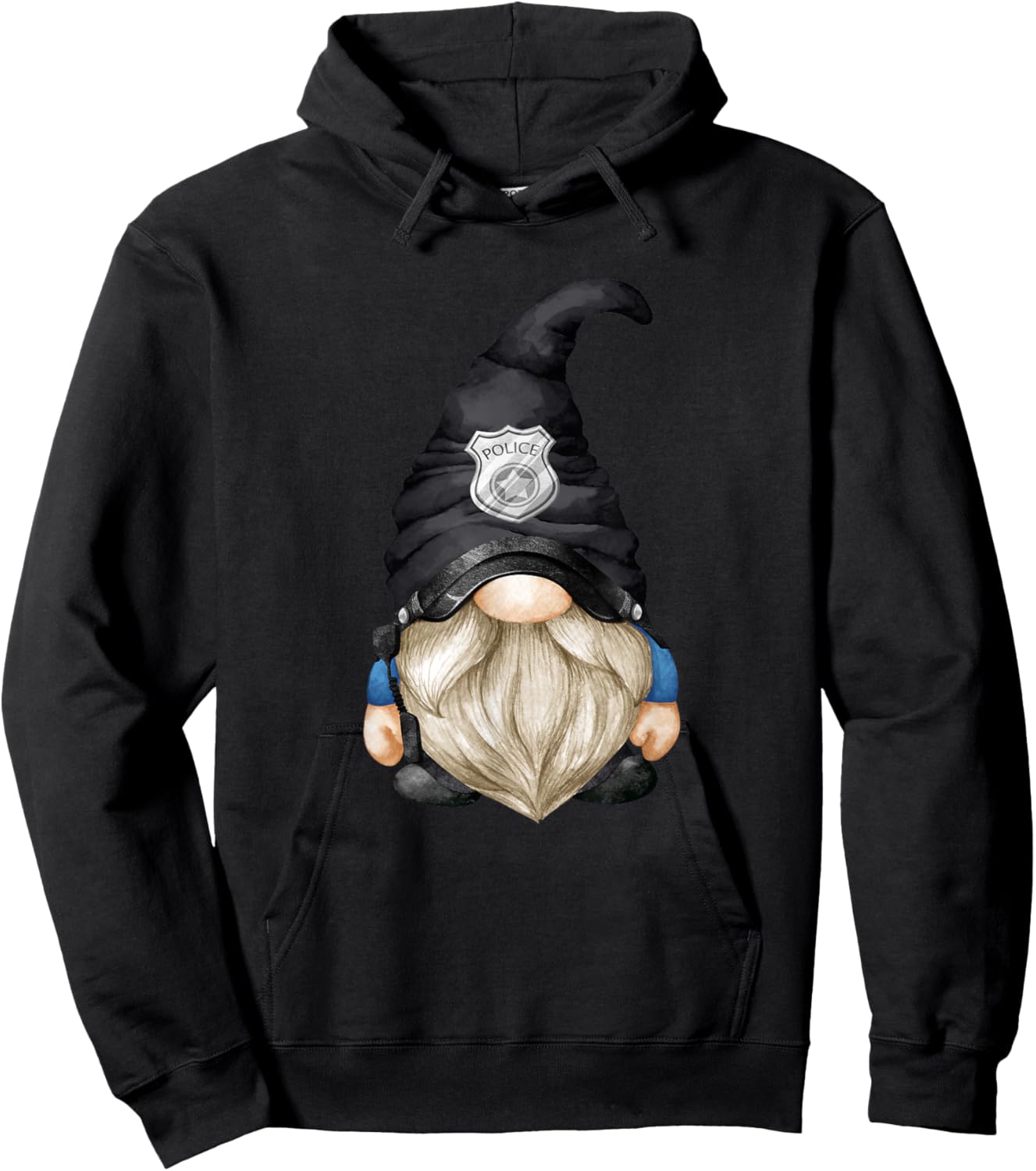 Policemen Gnome For Police Dad And Grandpa Police Office Hoodie - Hoodie | Black