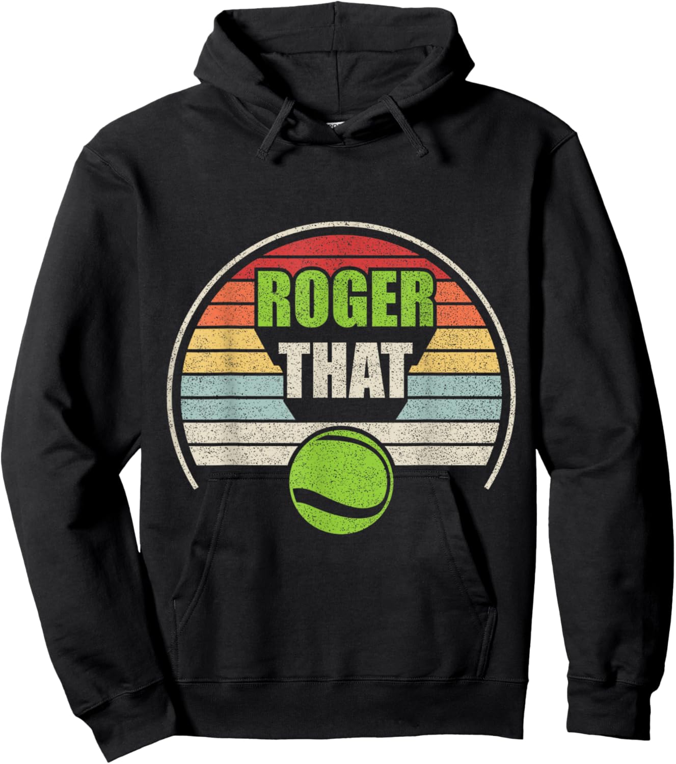 Vintage Retro Roger That Funny Tennis Hoodie - Hoodie | Black