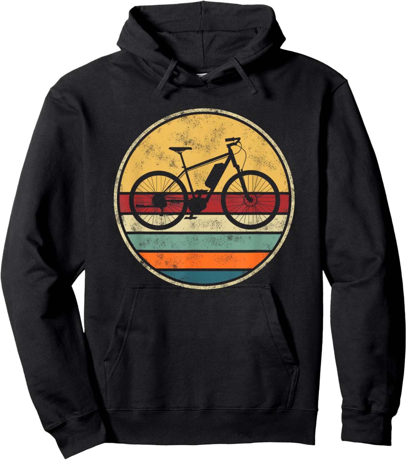 E-Bike Electric Bike E-Bicycle Retro Vintage E-Biker Cycling Hoodie - Hoodie | Black