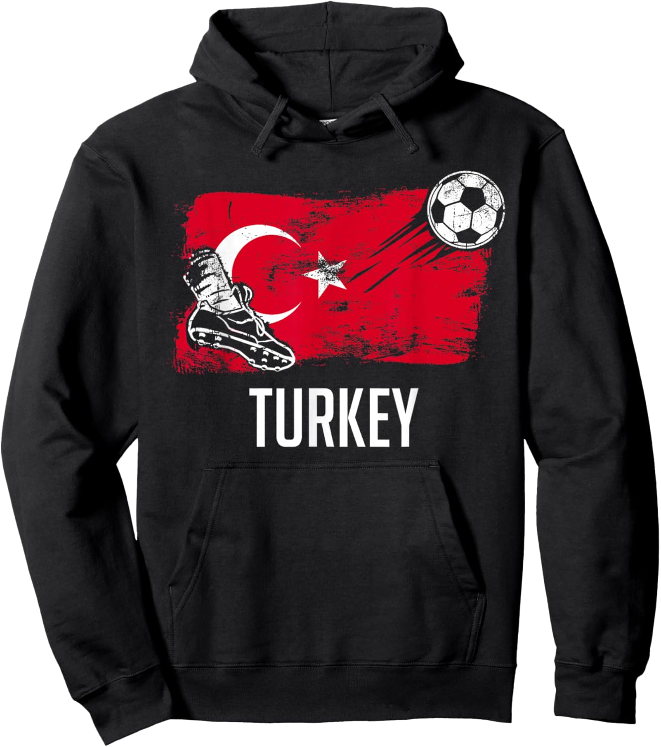 Turkey Flag Jersey Turkish Soccer Team Turkish Hoodie - Hoodie | Black