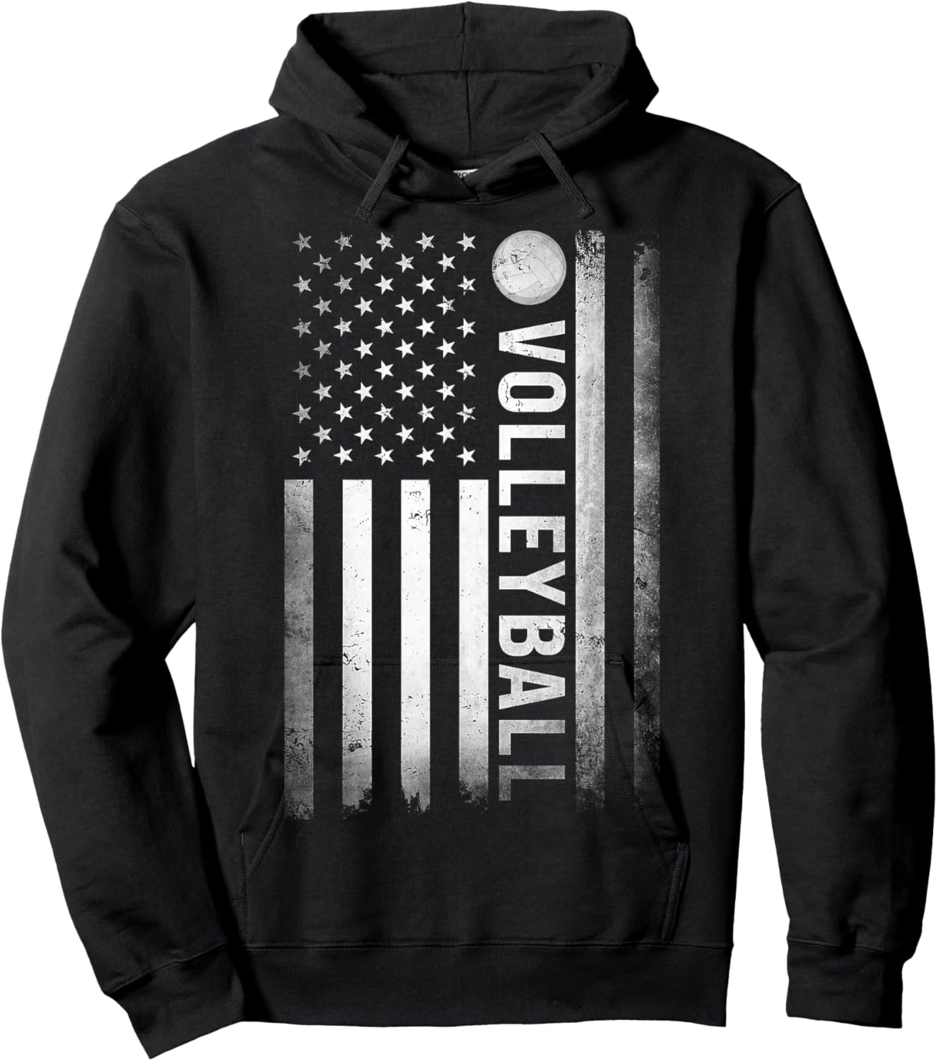 US Volleyball Practice USA Flag American Women Men Hoodie - Hoodie | Black
