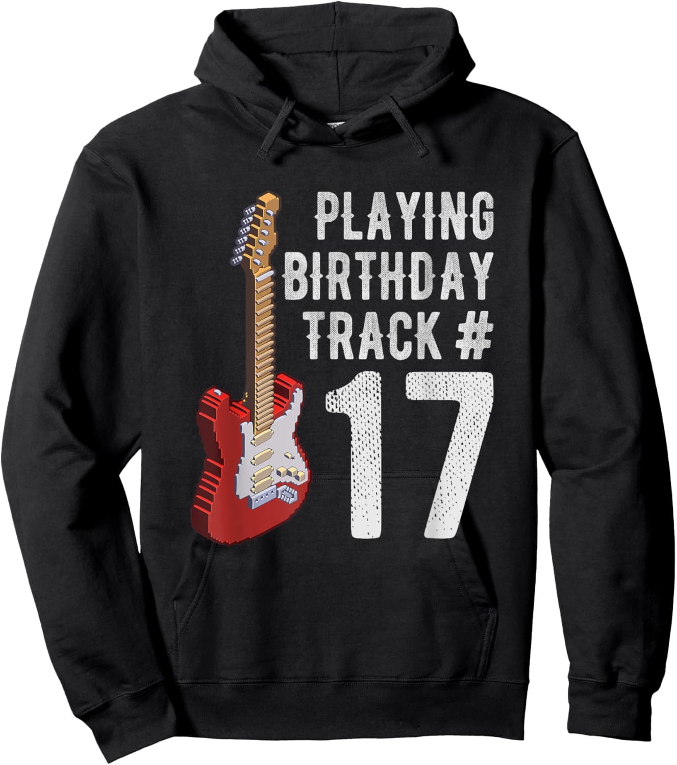 Funny 17th Birthday Guitar Music Lover Birthday Gift Shirt Hoodie - Hoodie | Black