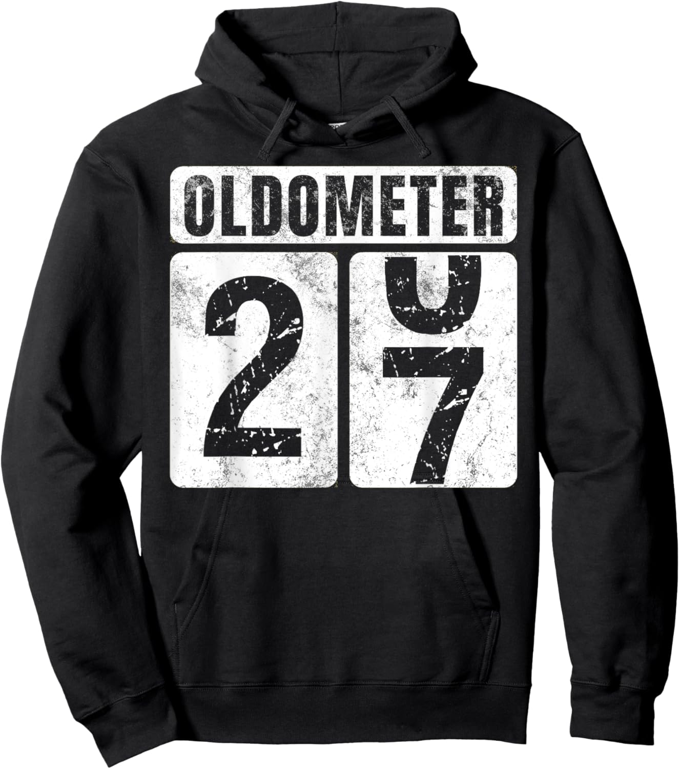 Oldometer 27 Shirt Vintage Funny 27th Birthday Gift Hoodie - Hoodie | Black