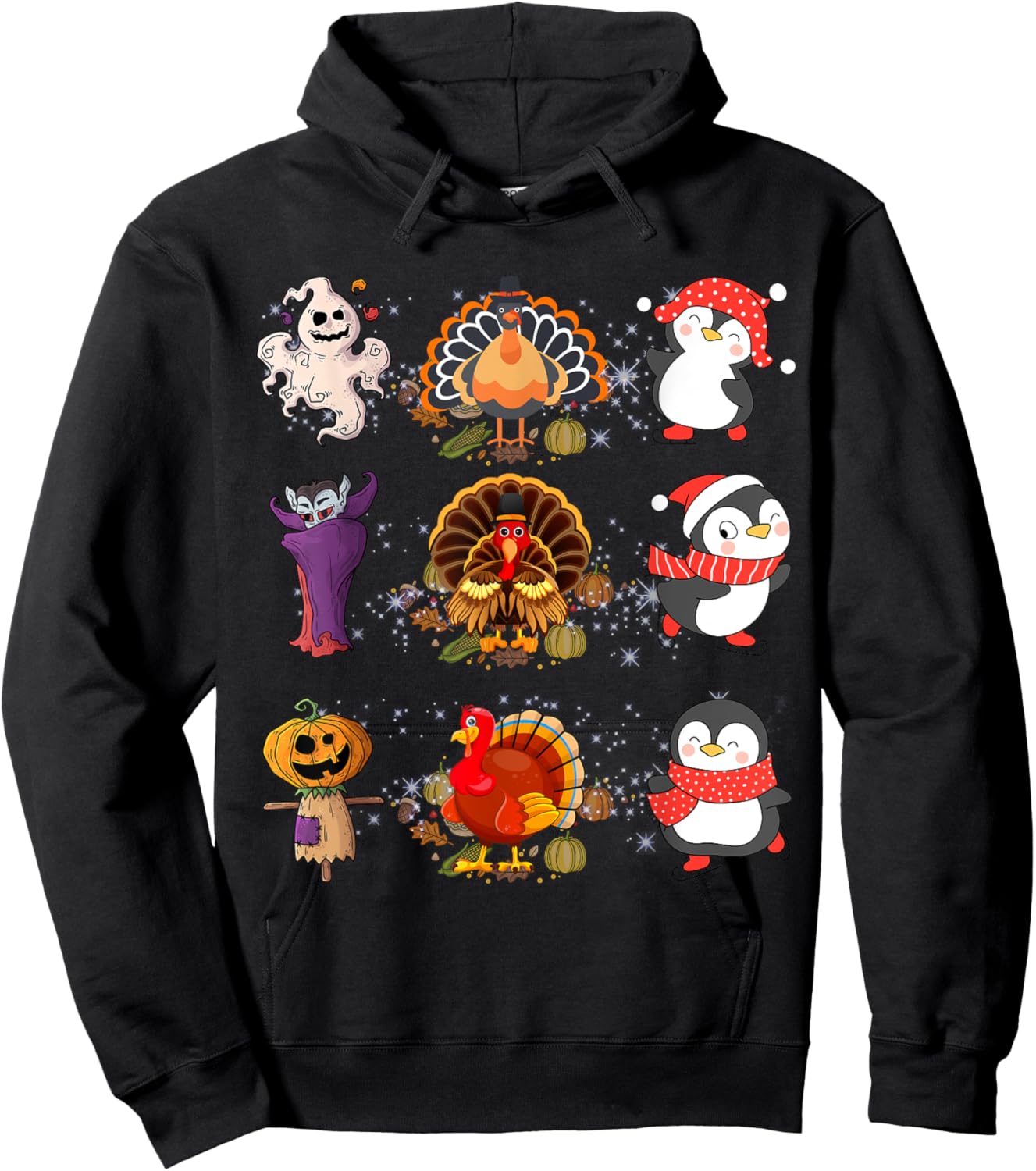 Happy Hallothanksmas Hoodie - Hoodie | Black